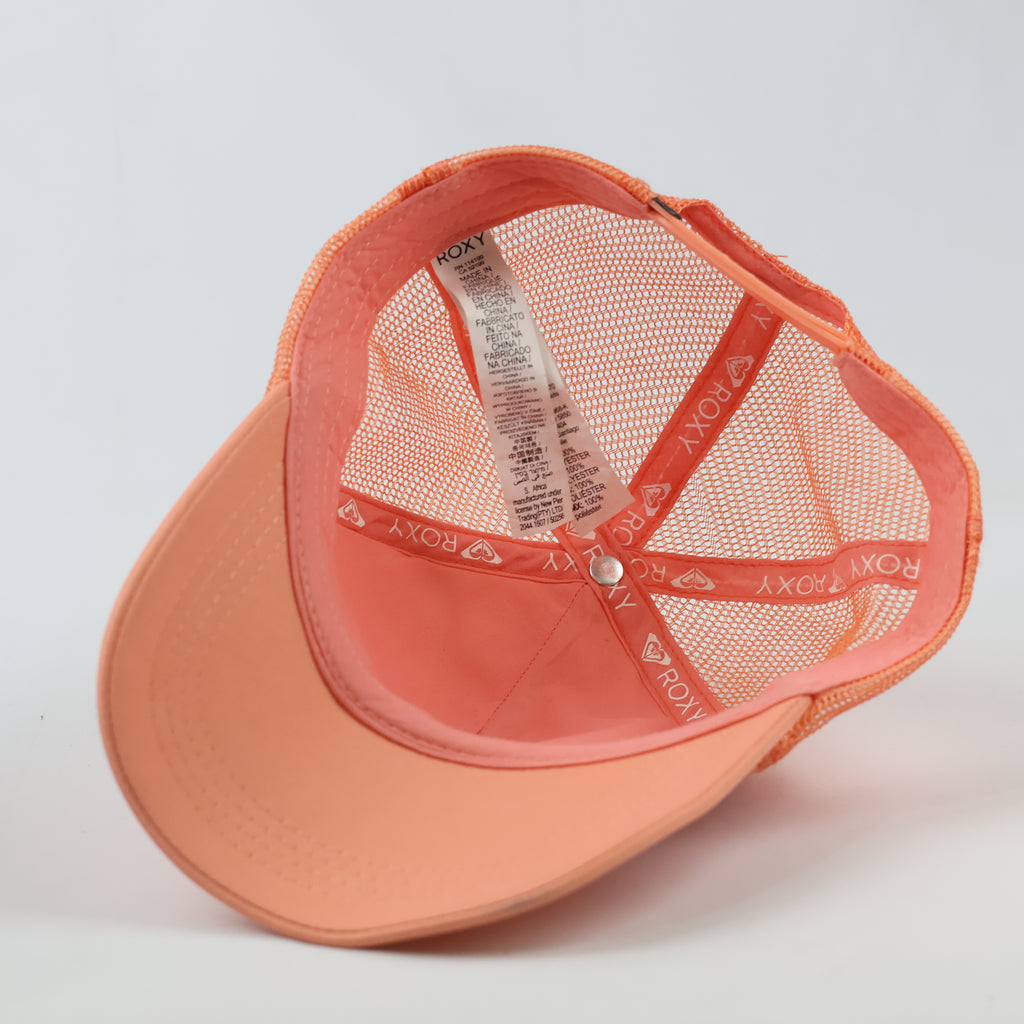 Roxy Embossed Box Logo Trucker Cap - Coral Pink Beach Surf Hat