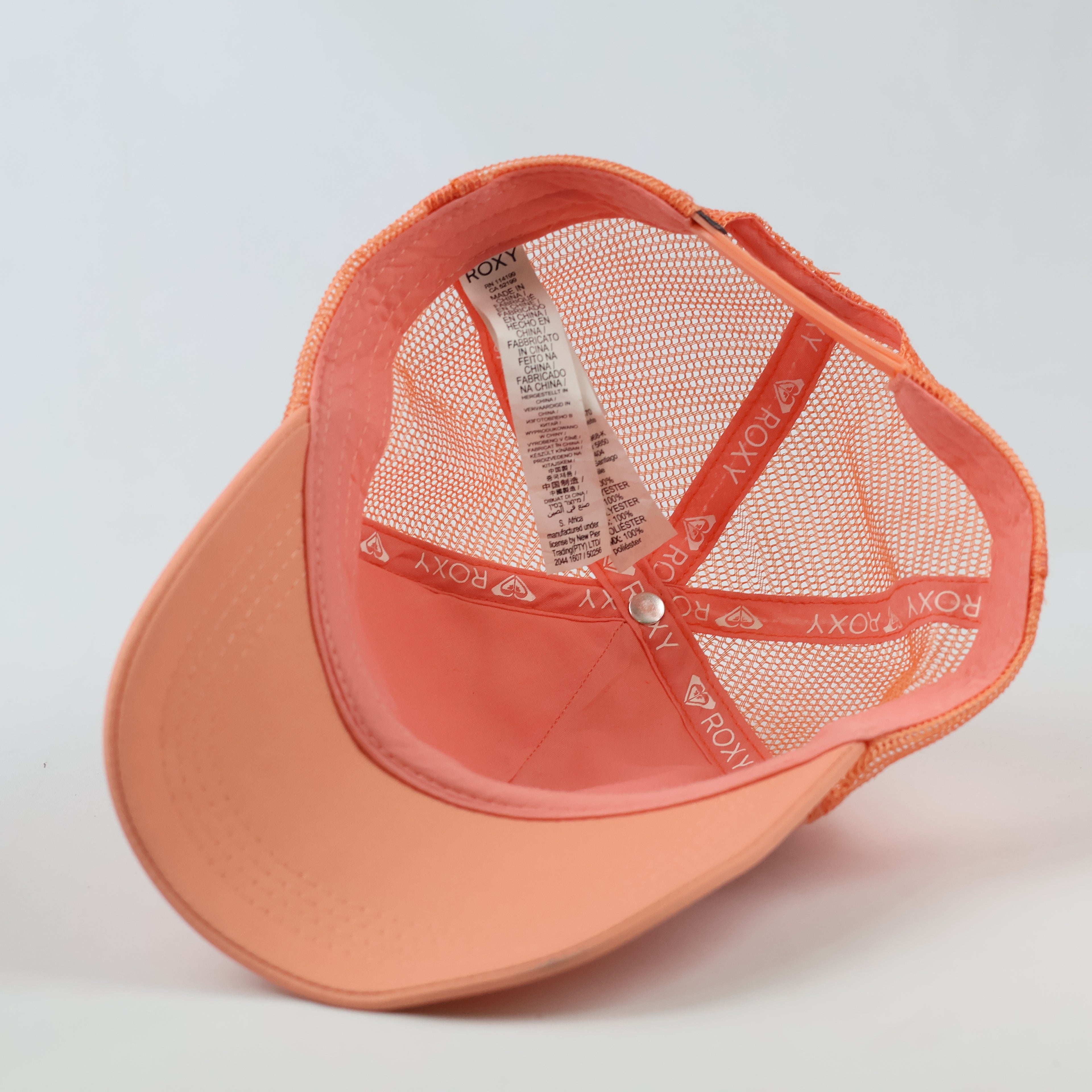 Roxy Embossed Box Logo Trucker Cap - Coral Pink Beach Surf Hat