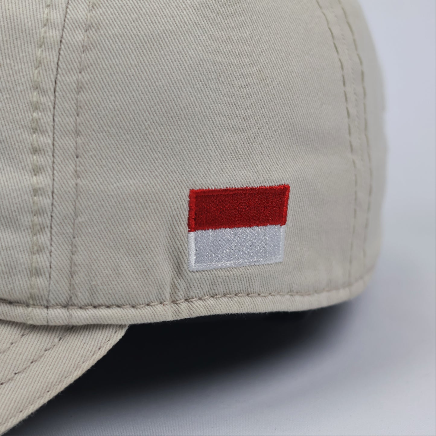 Monte Carlo Monaco Flag Patch Souvenir Thrifted Hat - Cream