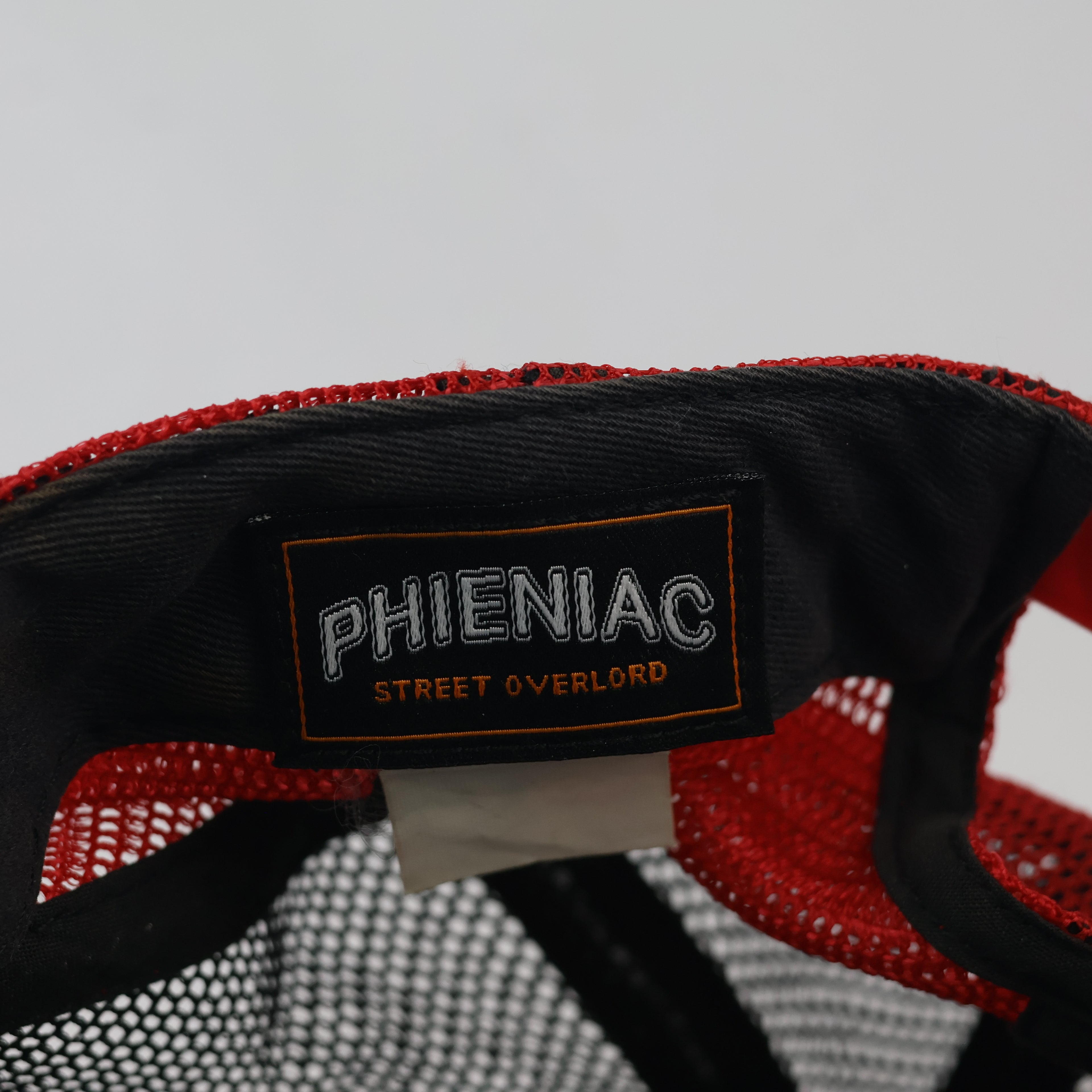 Vintage Phieniac Gothic Skull Graphic Cap - Red Mesh Back Trucker Hat