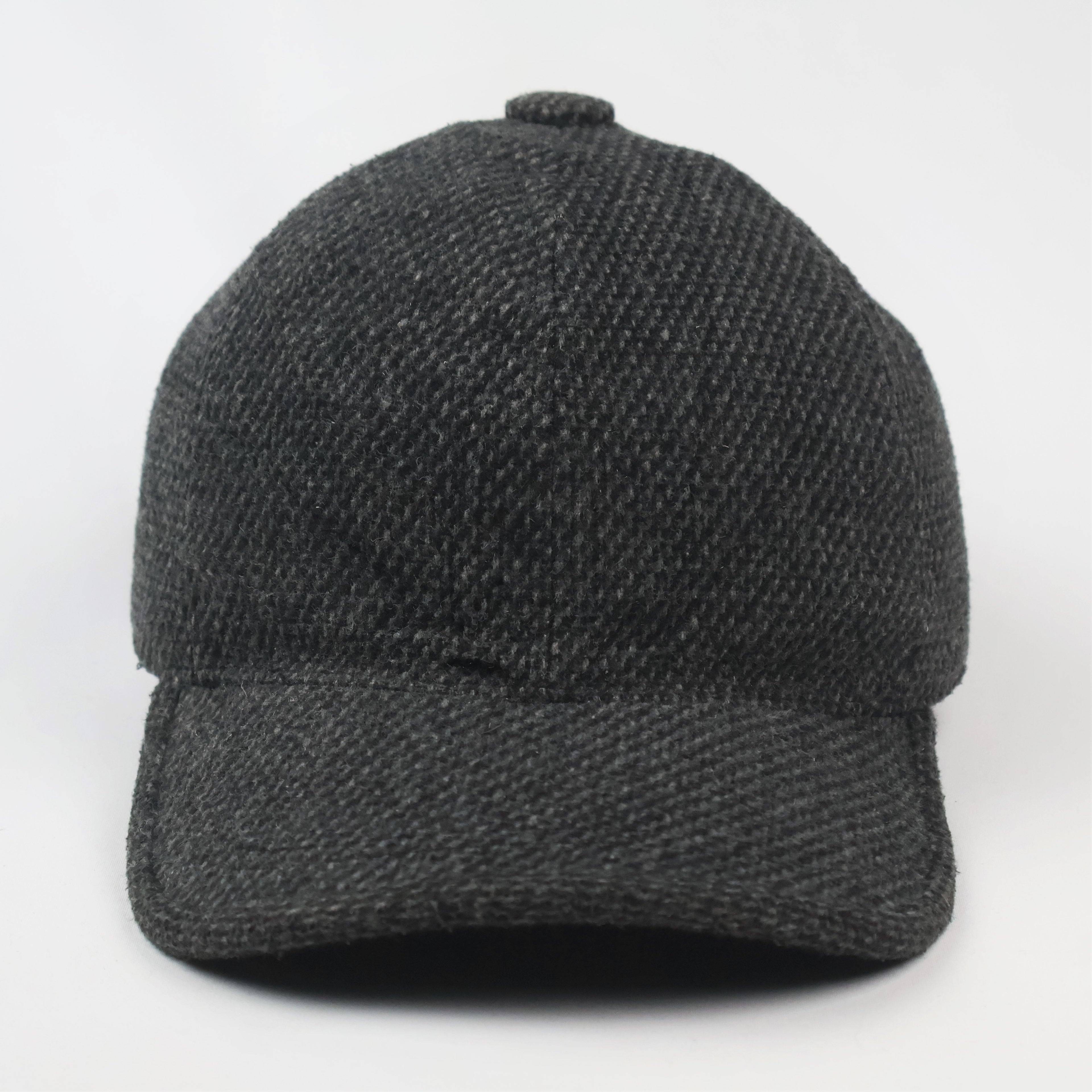 Charcoal Tweed Style Dad Hat | Convertible Earflap Cap for Winter | Warm & Stylish