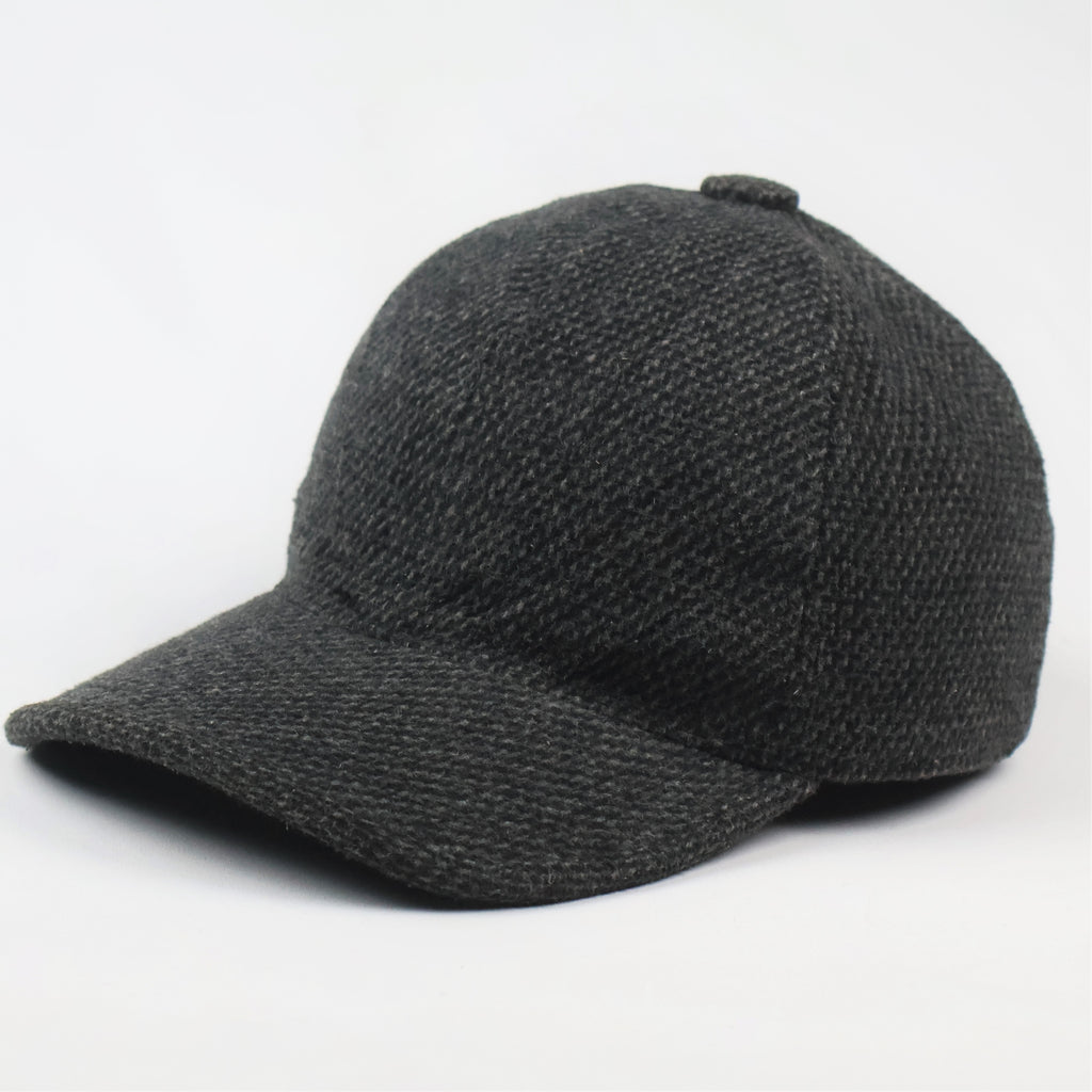 Charcoal Tweed Style Dad Hat | Convertible Earflap Cap for Winter | Warm & Stylish