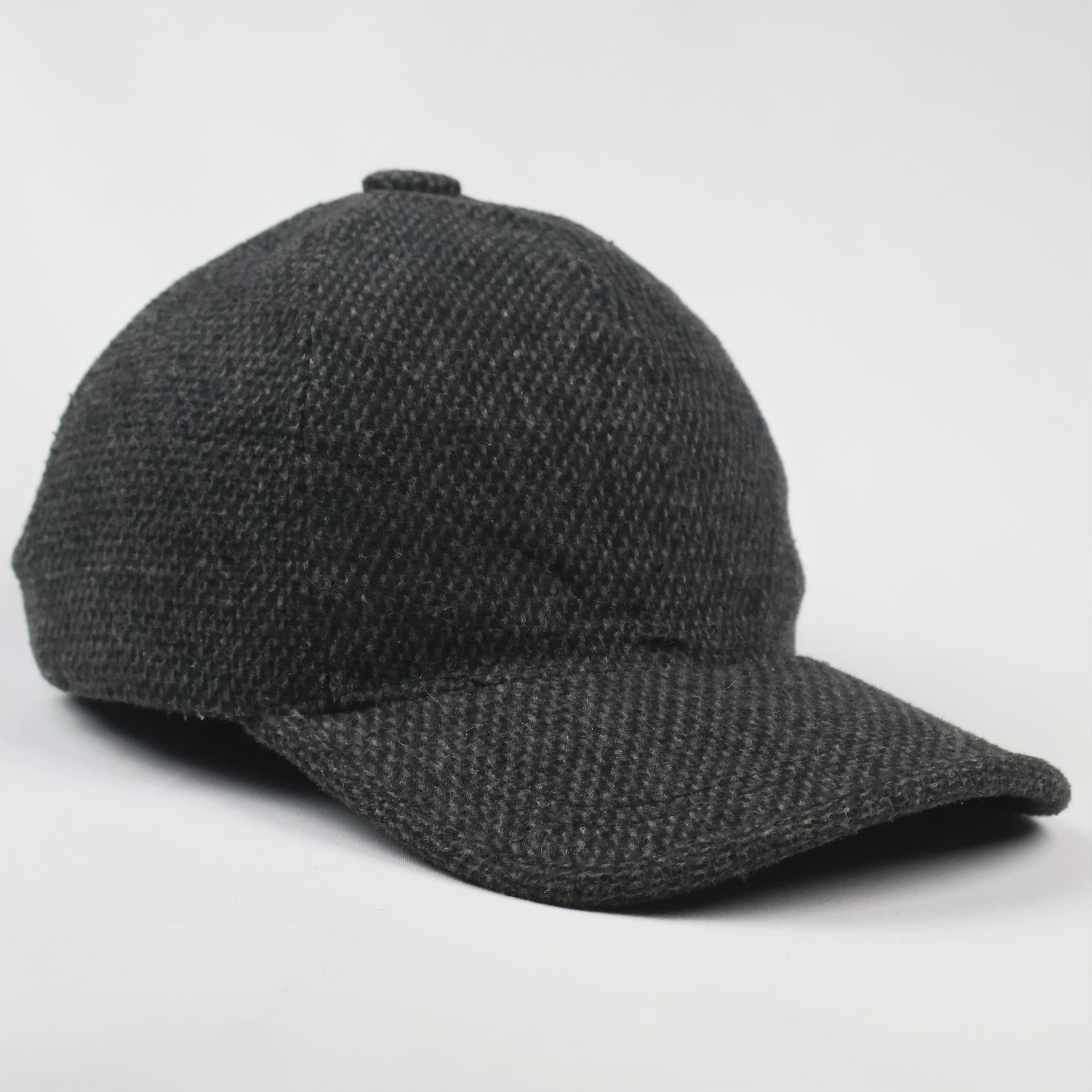Charcoal Tweed Style Dad Hat | Convertible Earflap Cap for Winter | Warm & Stylish