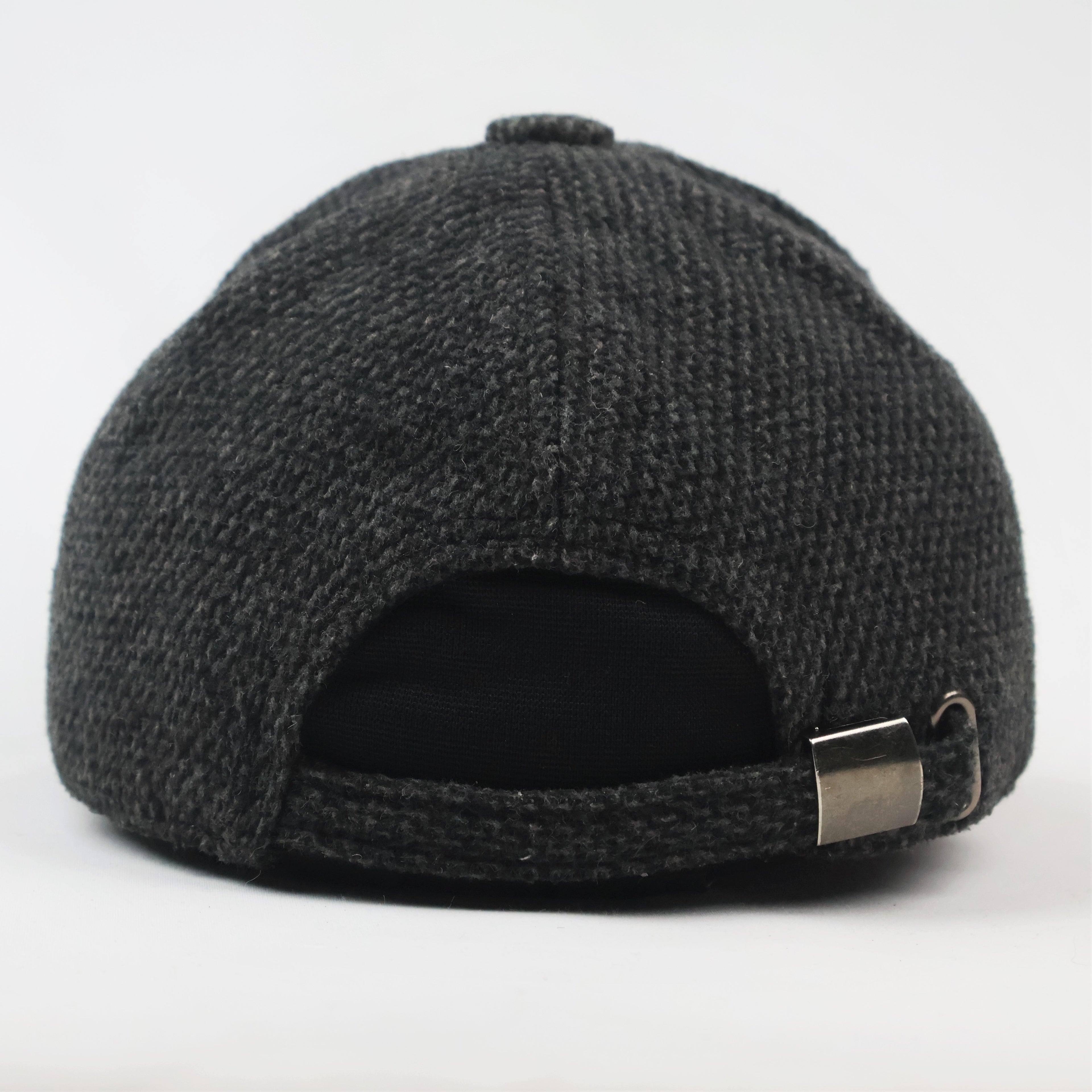 Charcoal Tweed Style Dad Hat | Convertible Earflap Cap for Winter | Warm & Stylish