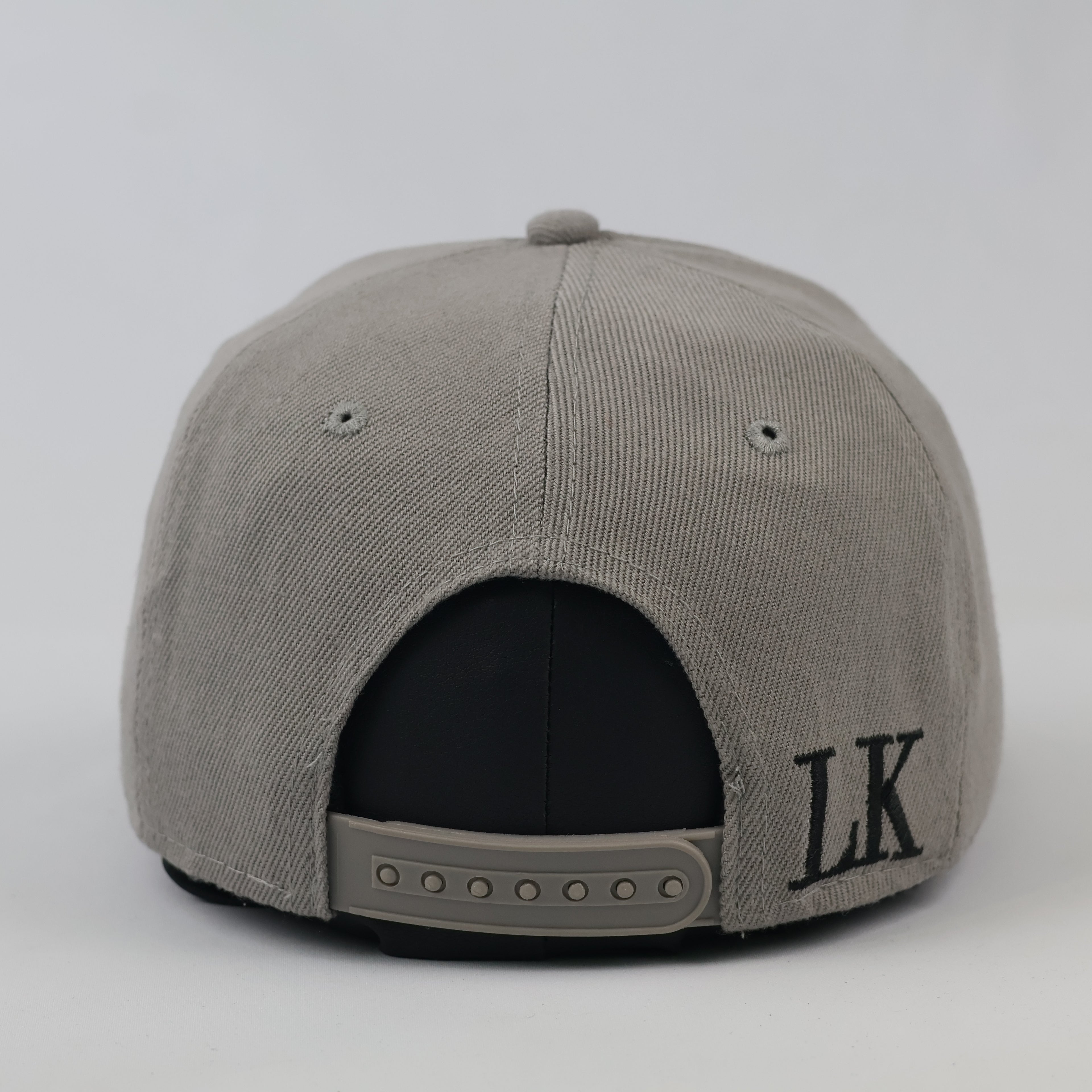 Last Kings Embroidered Pharaoh Logo Hat - Grey Snapback with Green Underbrim