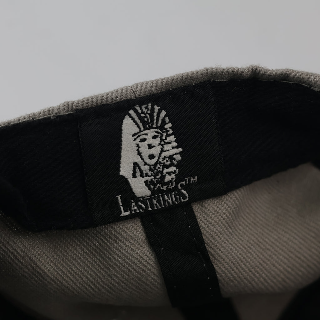 Last Kings Embroidered Pharaoh Logo Hat - Grey Snapback with Green Underbrim