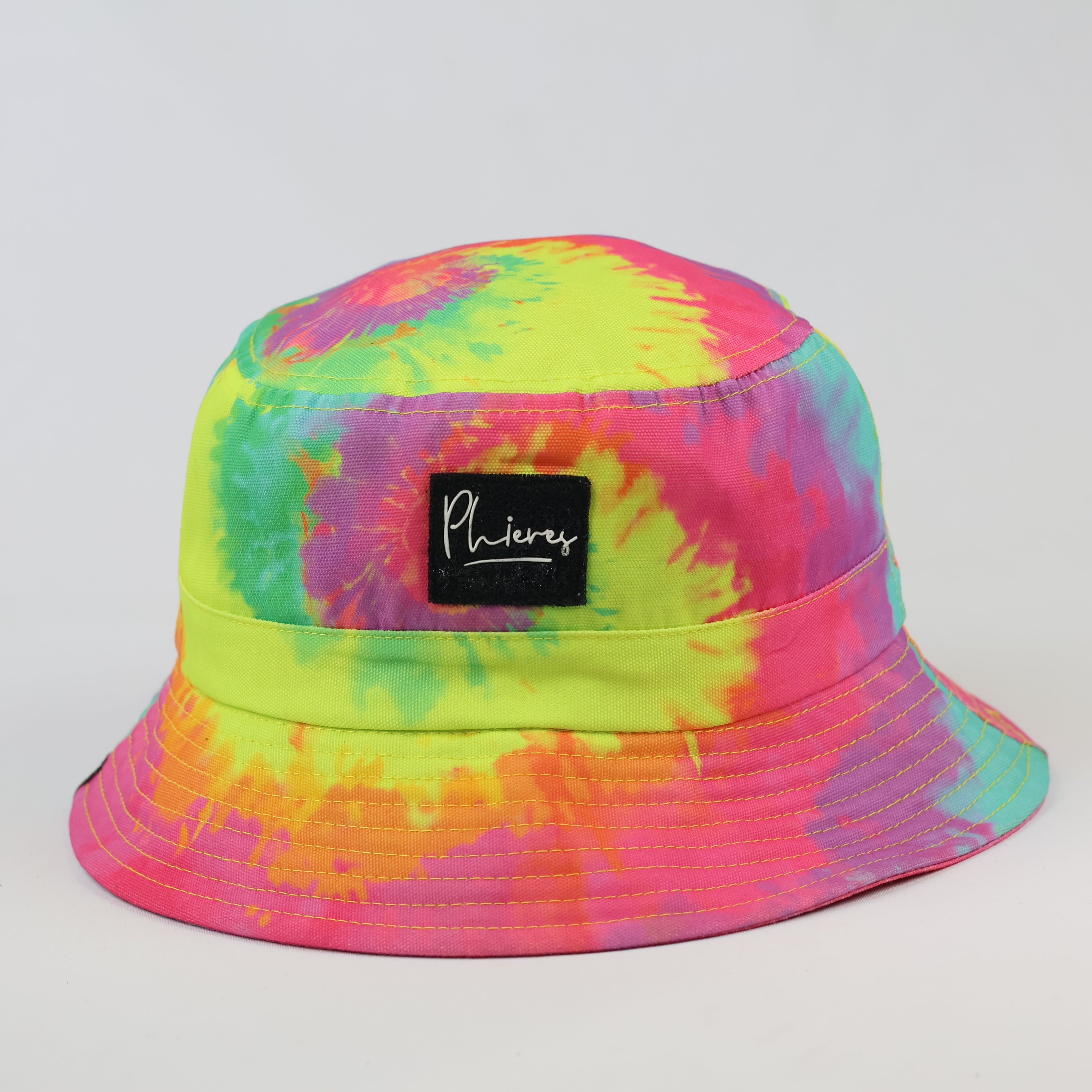 Vintage Phieres Rainbow Spiral Tie-Dye Hat - Colorful Summer Festival Cap