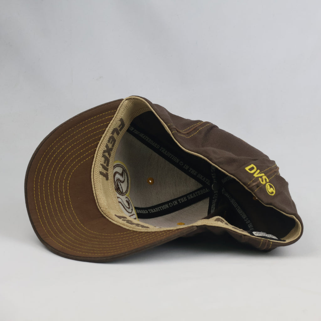 Thrifted Brown & Yellow DVS In The Skateboard Tradition Fitted Hat (58-60cm) | 10434