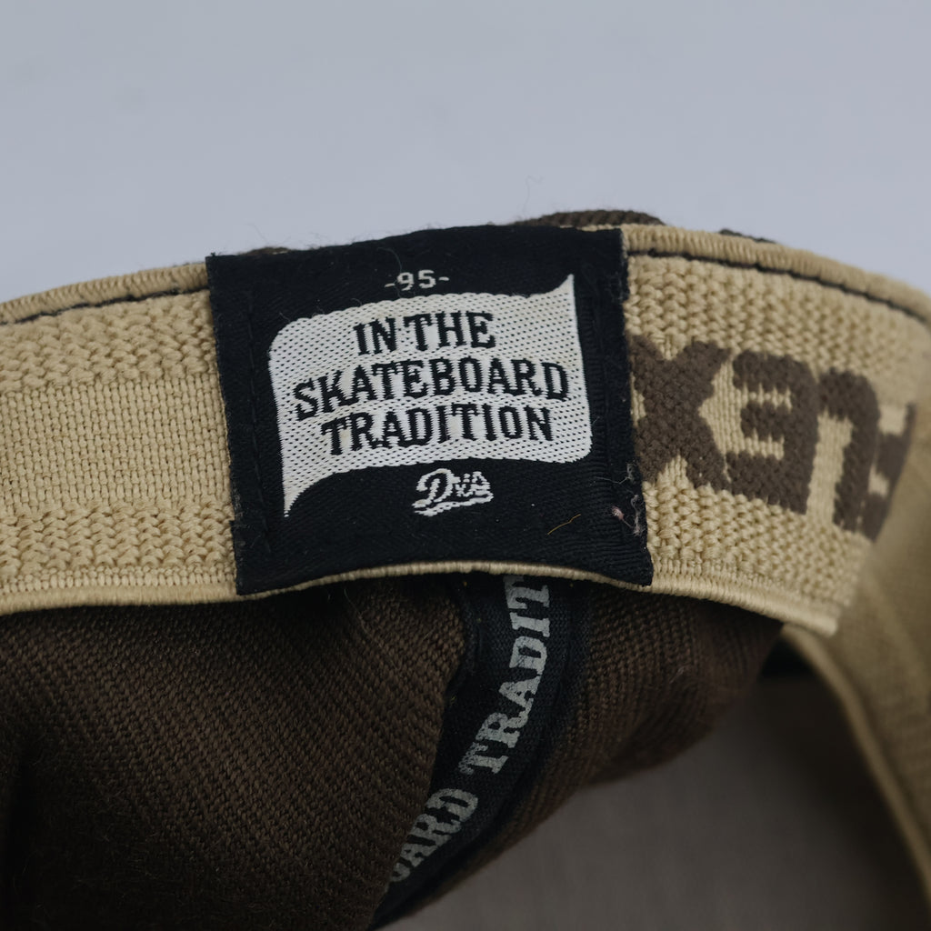 Thrifted Brown & Yellow DVS In The Skateboard Tradition Fitted Hat (58-60cm) | 10434