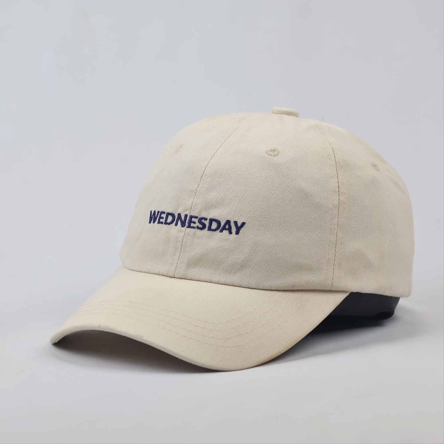 Minimalist Beige "Wednesday" Embroidered Thrifted Dad Hat