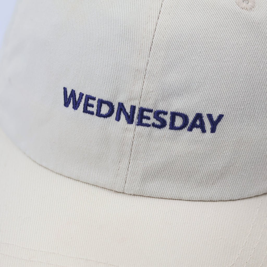 Minimalist Beige "Wednesday" Embroidered Thrifted Dad Hat