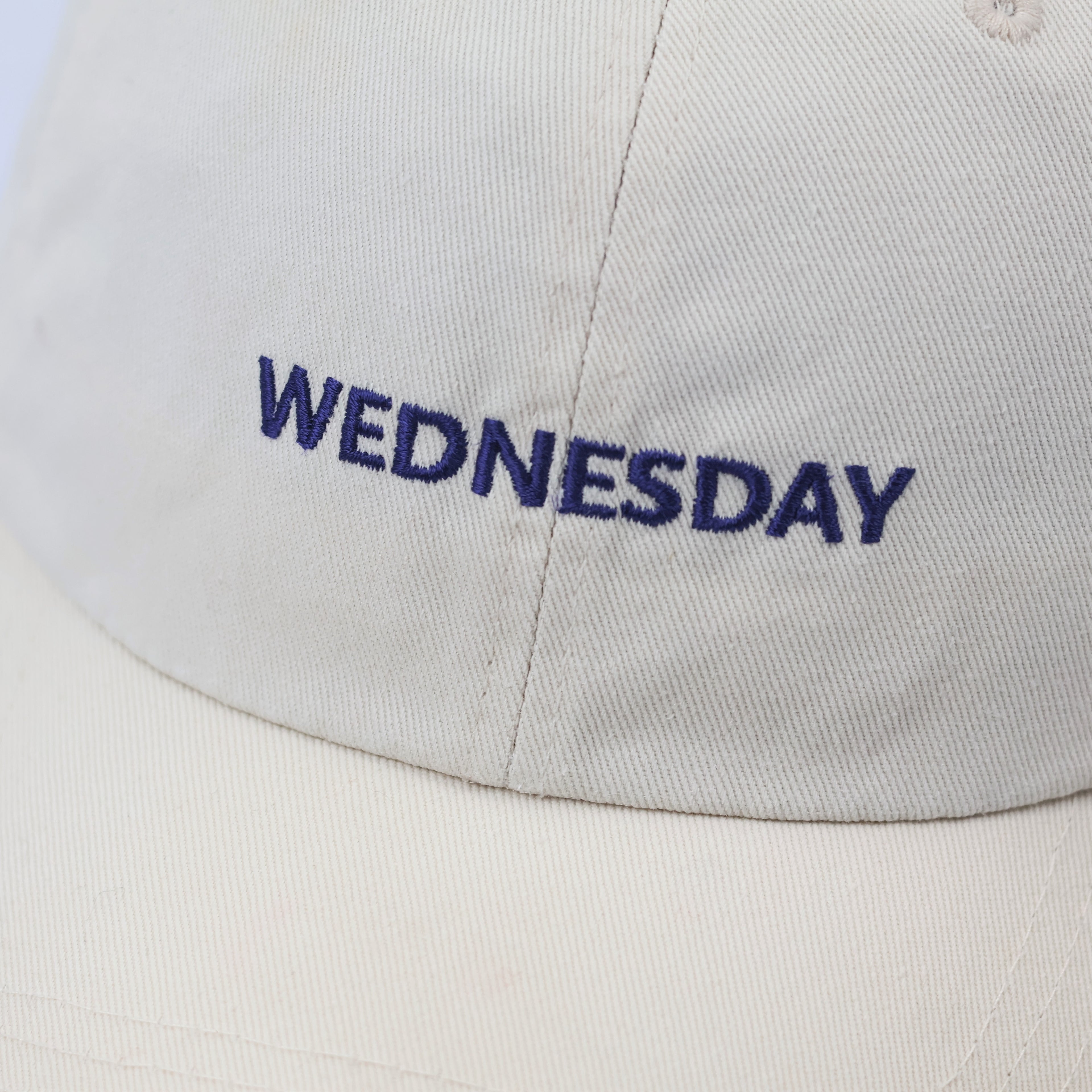 Minimalist Beige "Wednesday" Embroidered Thrifted Dad Hat