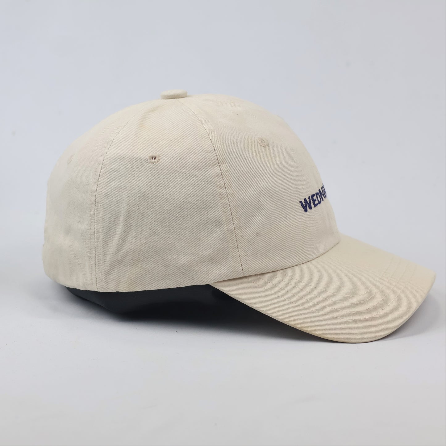 Minimalist Beige "Wednesday" Embroidered Thrifted Dad Hat