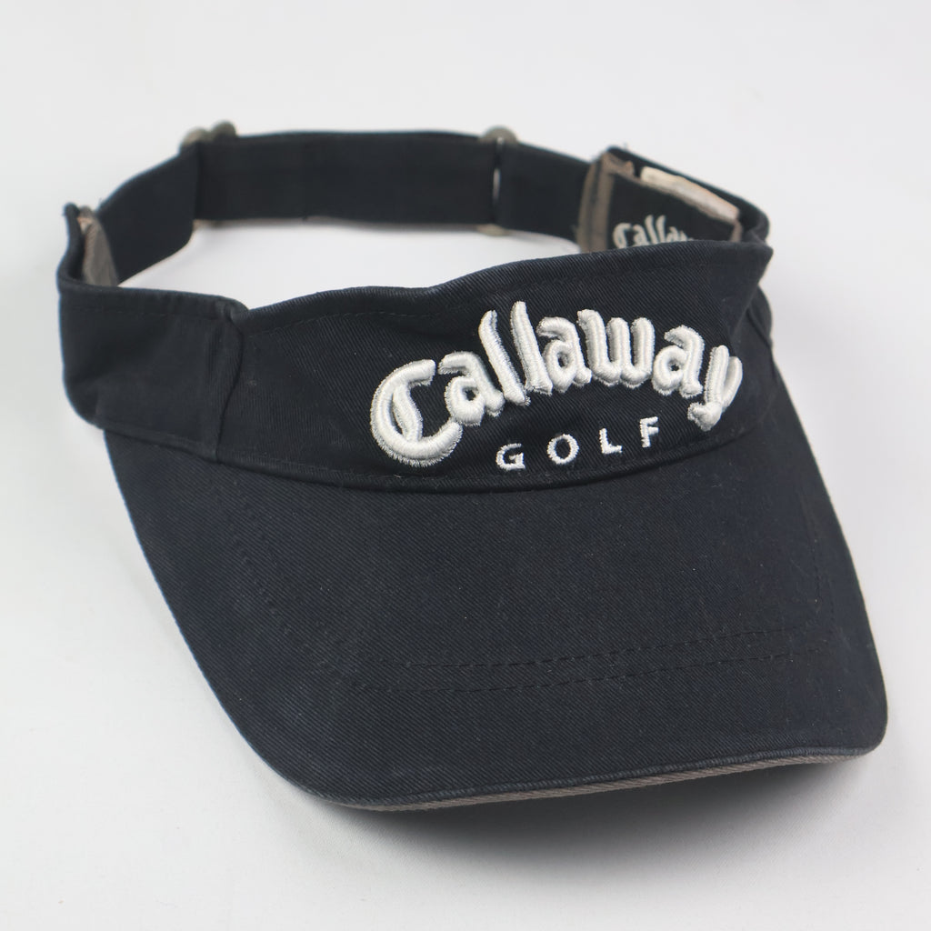 Callaway Golf Adjustable Sun Visor - Black Cotton Sport Hat - Size 56-58cm