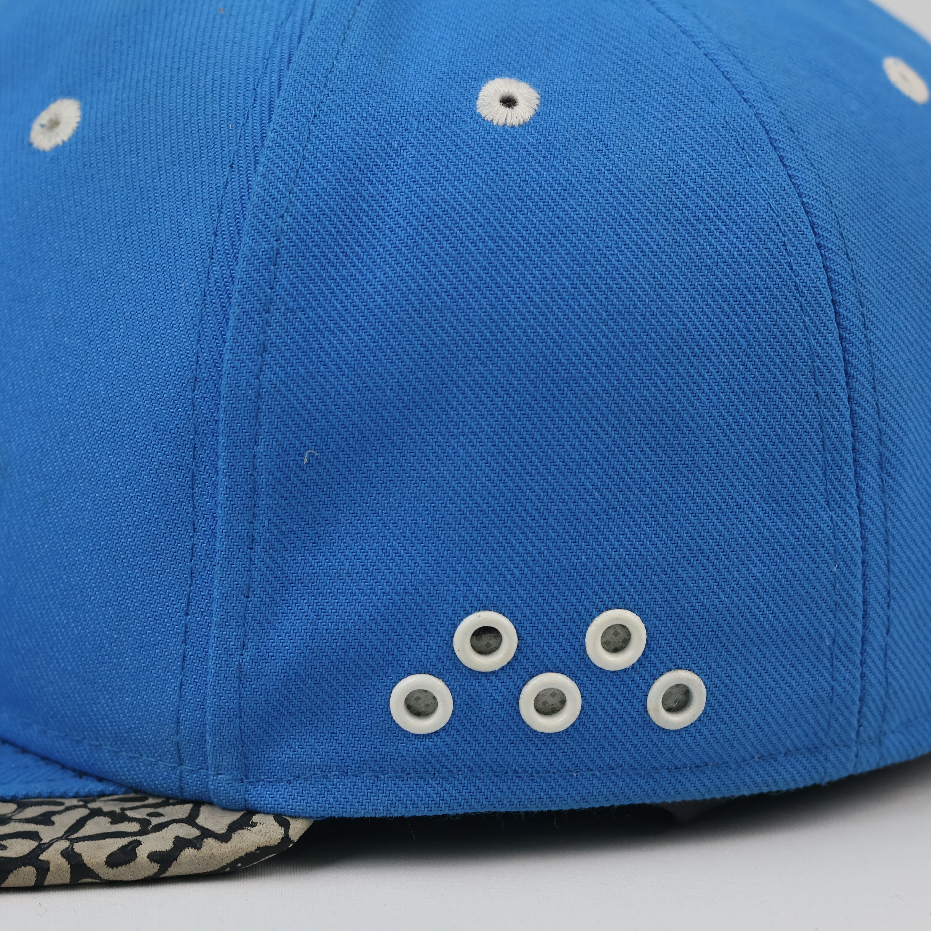 Vintage Air Jordan Blue Baseball Cap - Cement Elephant Print Brim Thrifted Snapback