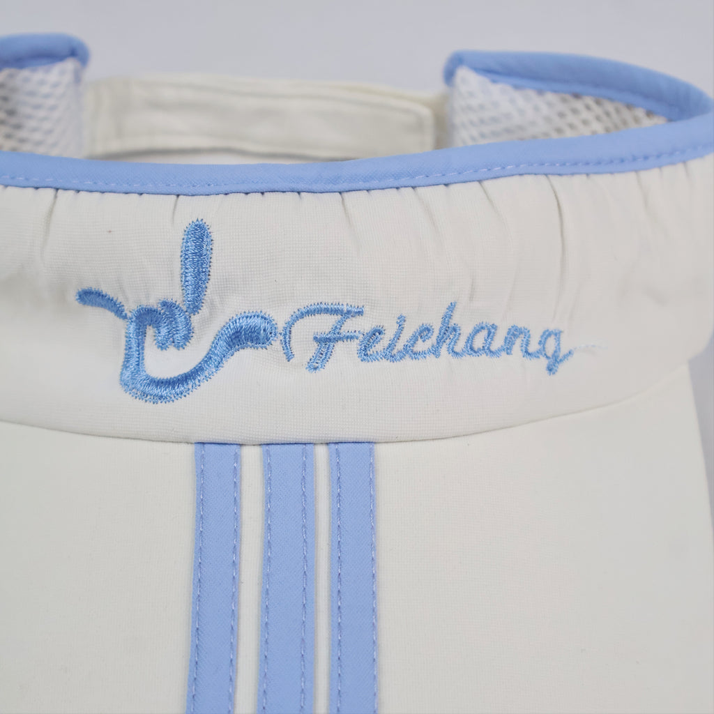 Feichang White & Blue Striped Sun Visor - Adjustable Sport Tennis Cap