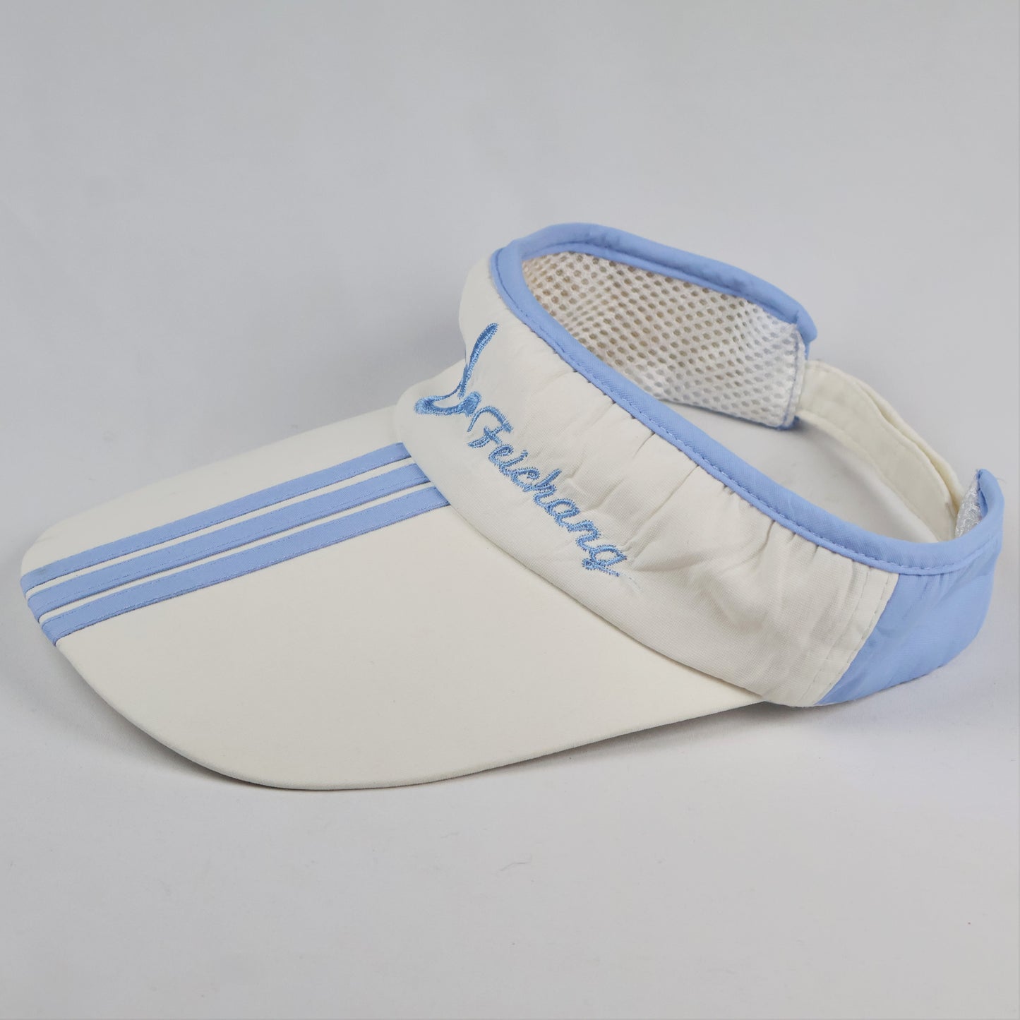 Feichang White & Blue Striped Sun Visor - Adjustable Sport Tennis Cap