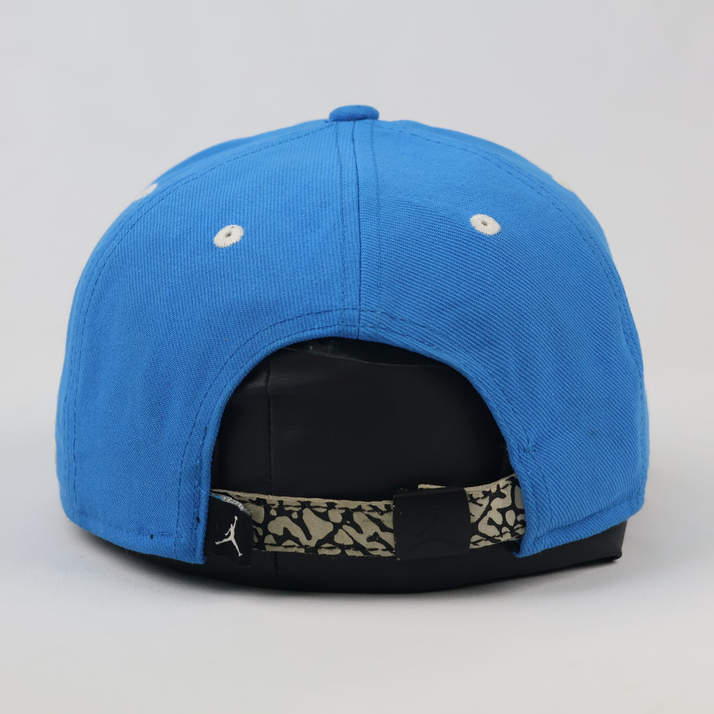 Vintage Air Jordan Blue Baseball Cap - Cement Elephant Print Brim Thrifted Snapback