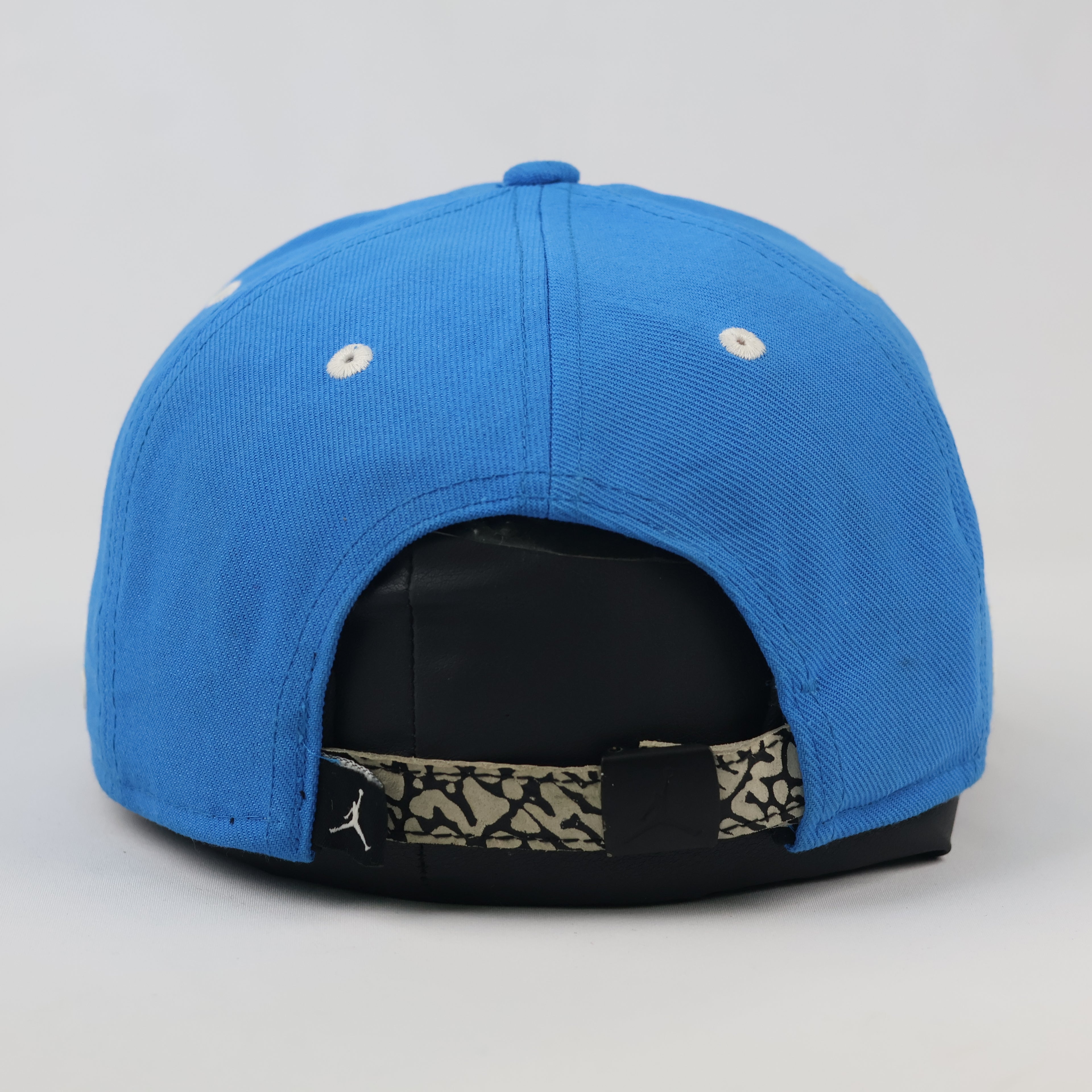 Vintage Air Jordan Blue Baseball Cap - Cement Elephant Print Brim Thrifted Snapback