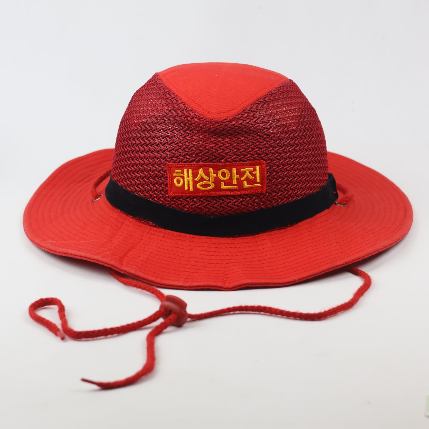 Vintage Korean "Maritime Safety" Red Outdoor Boonie Thrifted Hat