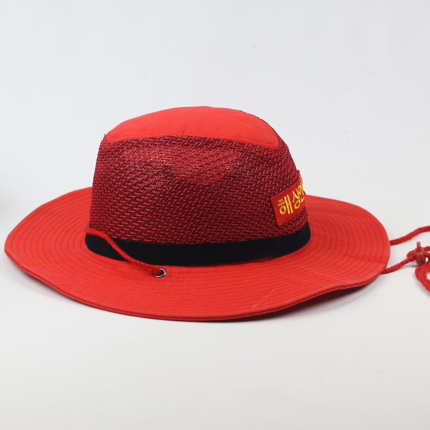 Vintage Korean "Maritime Safety" Red Outdoor Boonie Thrifted Hat