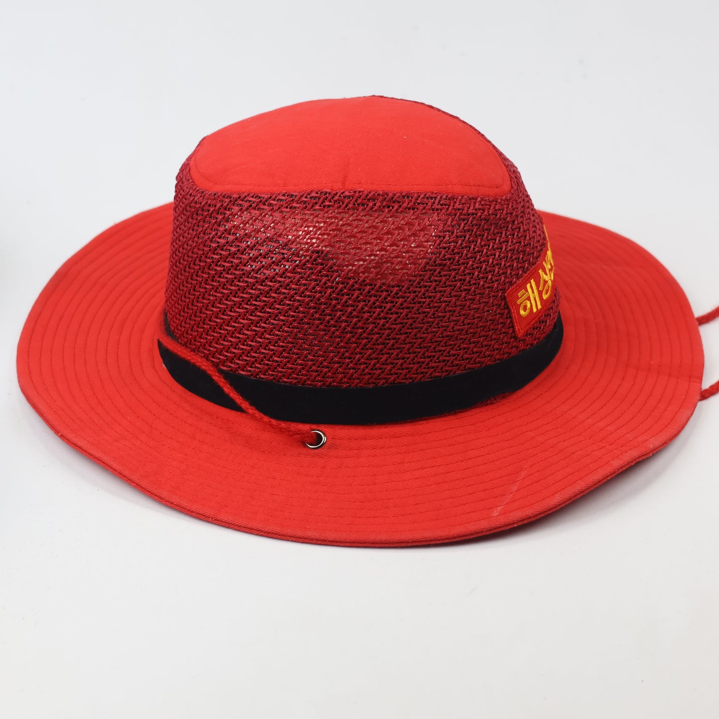 Vintage Korean "Maritime Safety" Red Outdoor Boonie Thrifted Hat