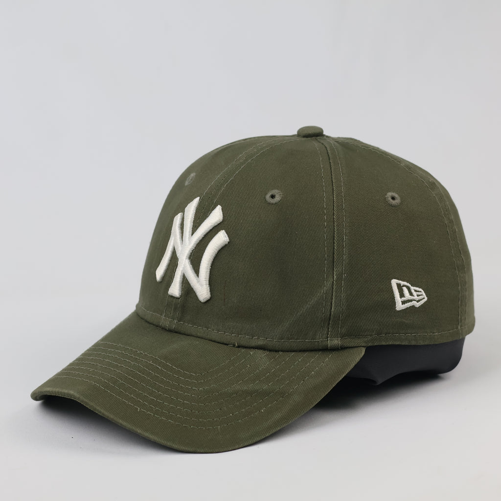 Vintage Thrifted NY Yankees New Era Adjustable Strapback - Olive Green MLB Baseball Hat