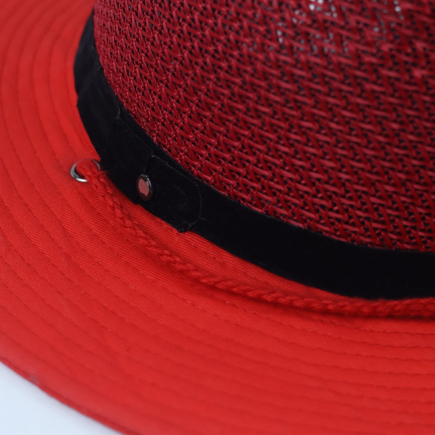 Vintage Korean "Maritime Safety" Red Outdoor Boonie Thrifted Hat