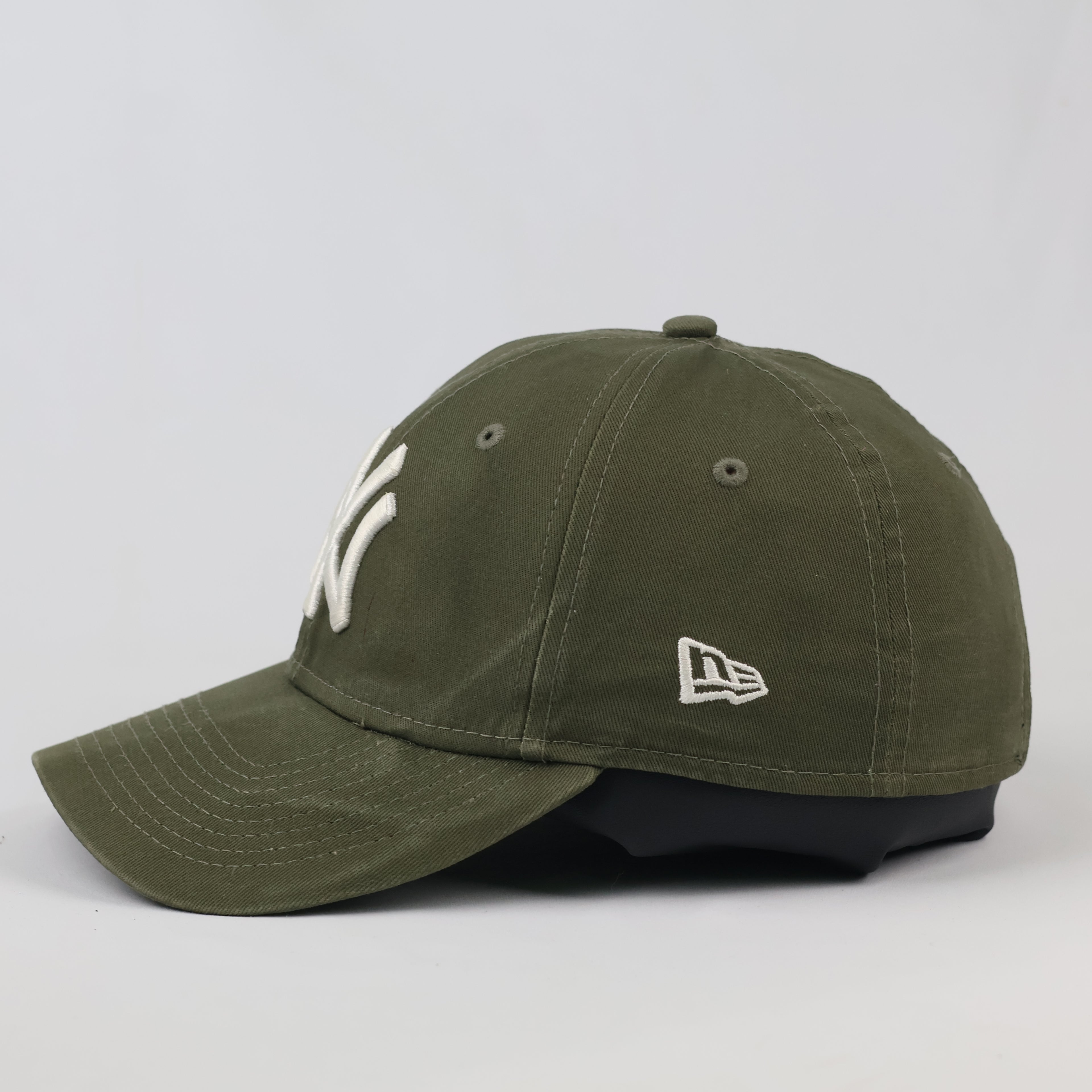 Vintage Thrifted NY Yankees New Era Adjustable Strapback - Olive Green MLB Baseball Hat