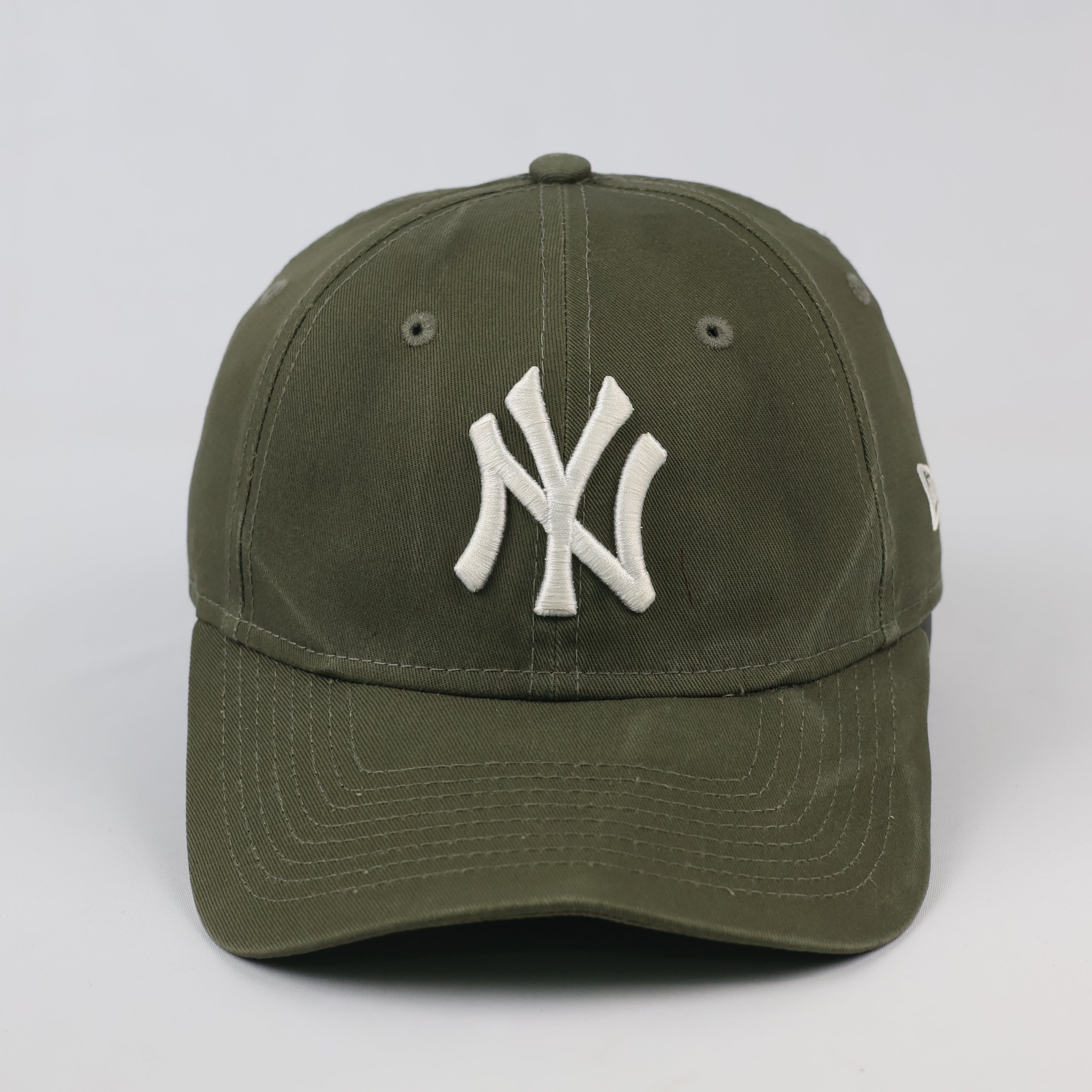 Vintage Thrifted NY Yankees New Era Adjustable Strapback - Olive Green MLB Baseball Hat