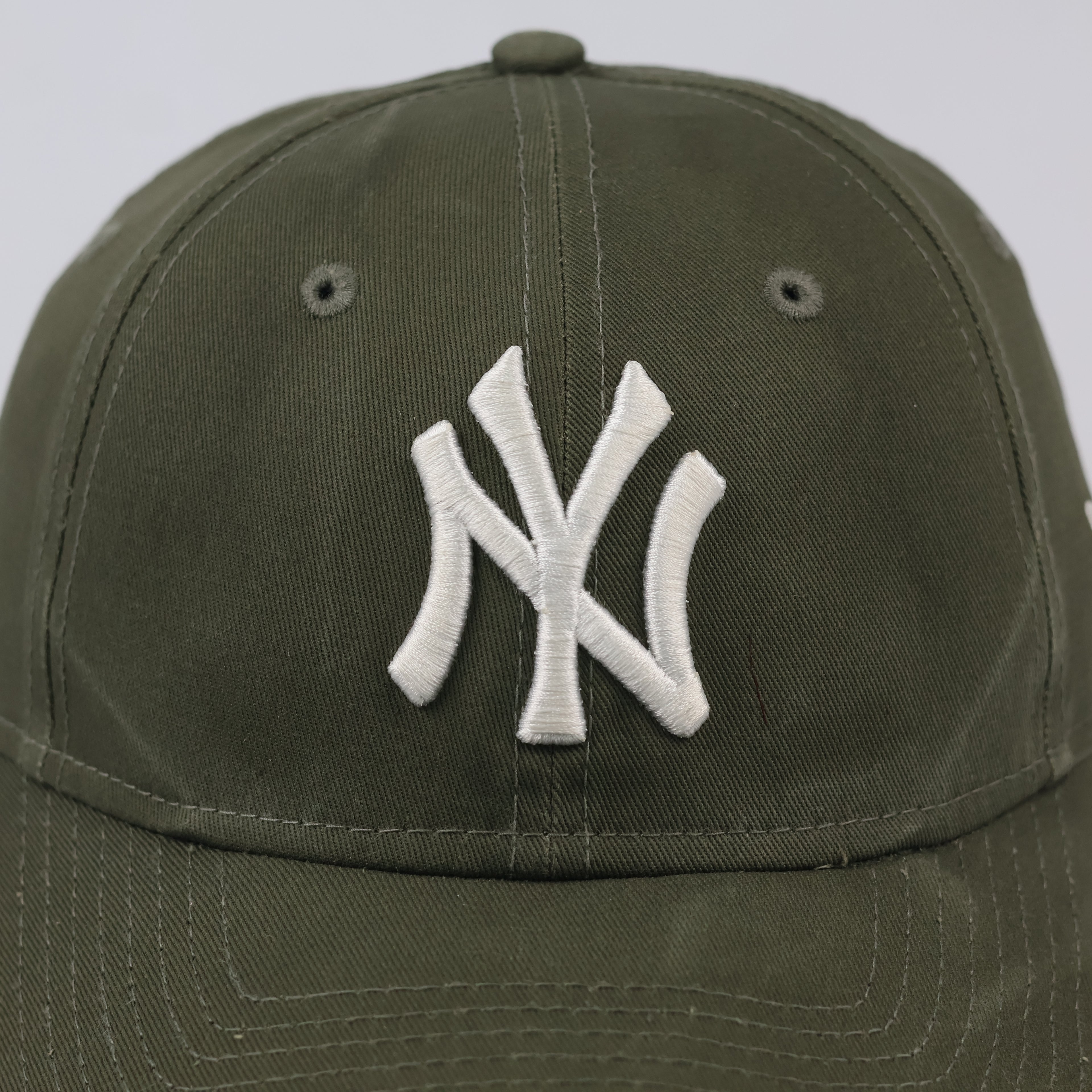 Vintage Thrifted NY Yankees New Era Adjustable Strapback - Olive Green MLB Baseball Hat