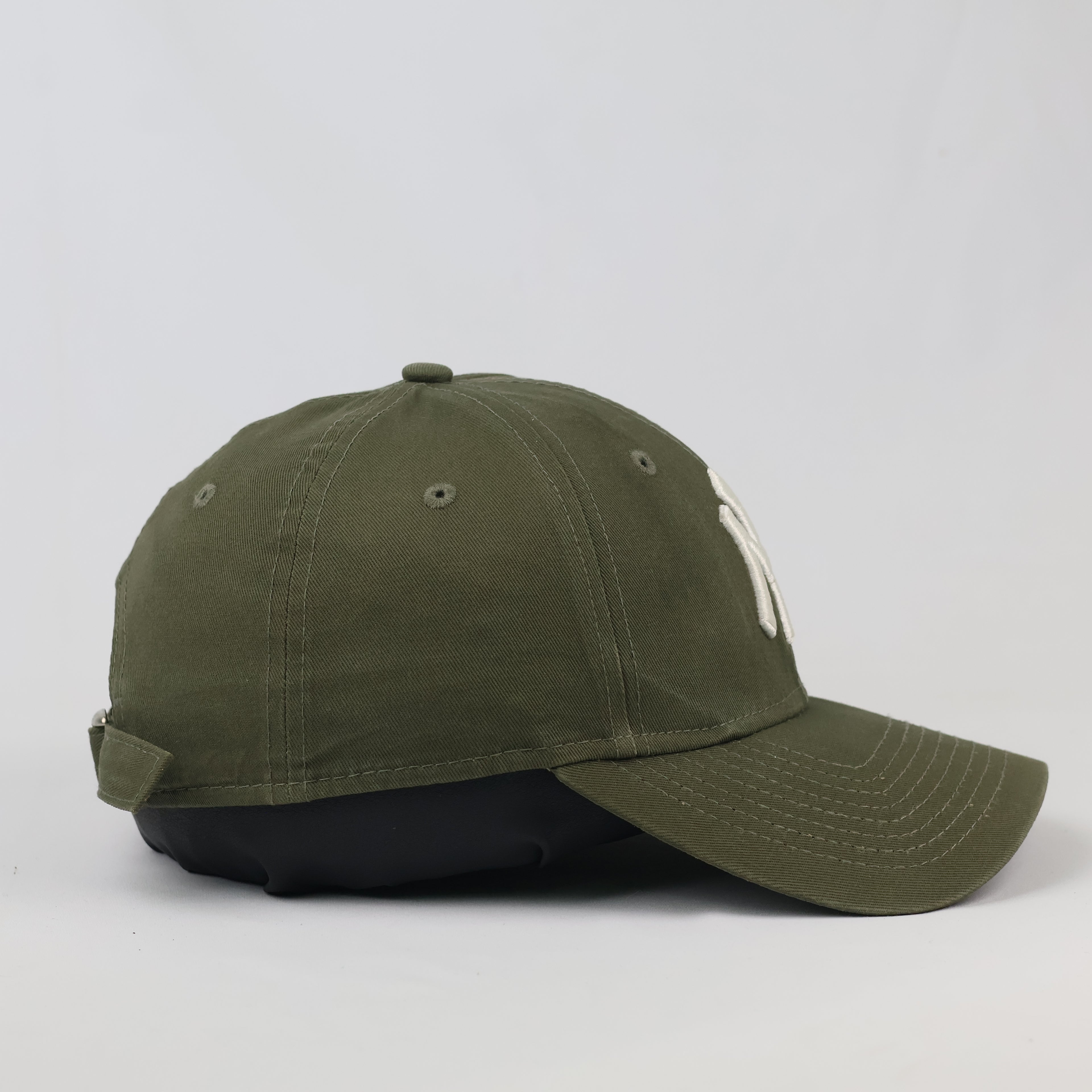 Vintage Thrifted NY Yankees New Era Adjustable Strapback - Olive Green MLB Baseball Hat