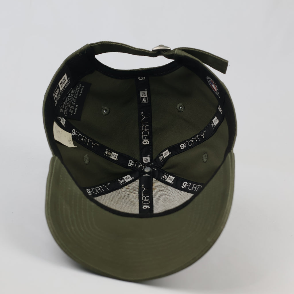 Vintage Thrifted NY Yankees New Era Adjustable Strapback - Olive Green MLB Baseball Hat