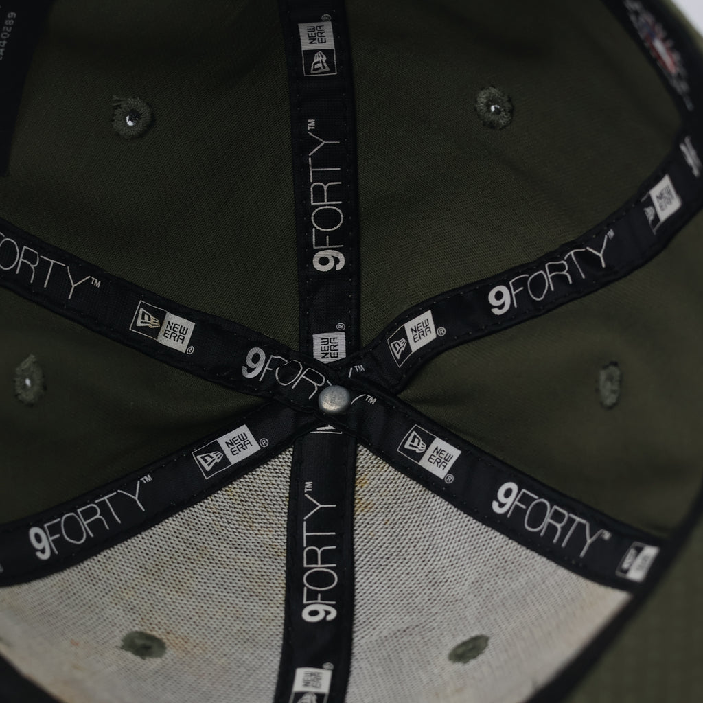 Vintage Thrifted NY Yankees New Era Adjustable Strapback - Olive Green MLB Baseball Hat