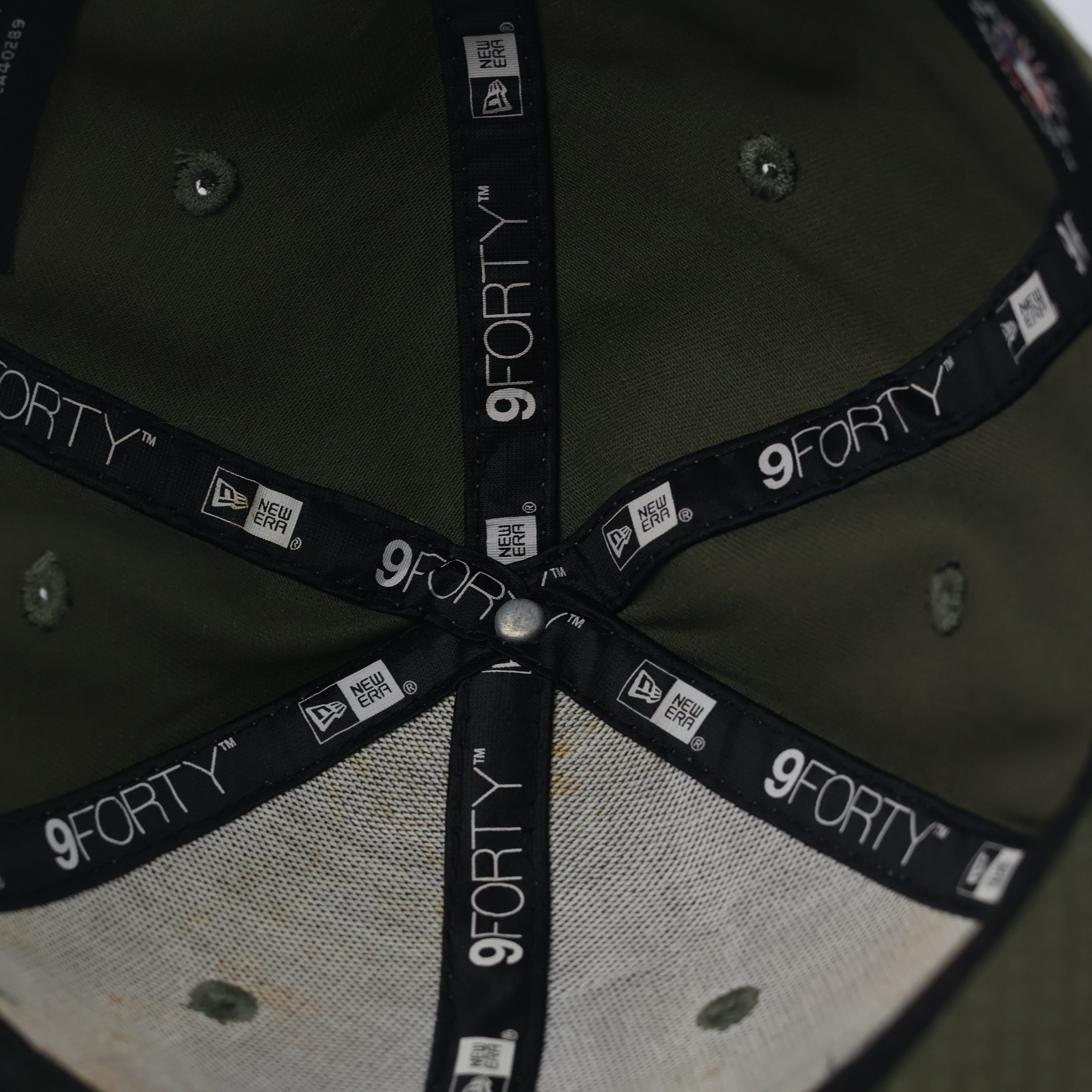 Vintage Thrifted NY Yankees New Era Adjustable Strapback - Olive Green MLB Baseball Hat
