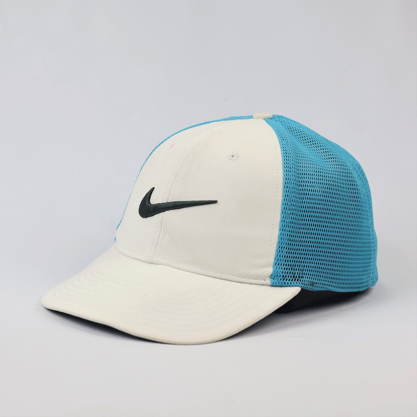 Nike Golf "Championship Athletes" Two-Tone Mesh Thrifted Cap - White & Teal