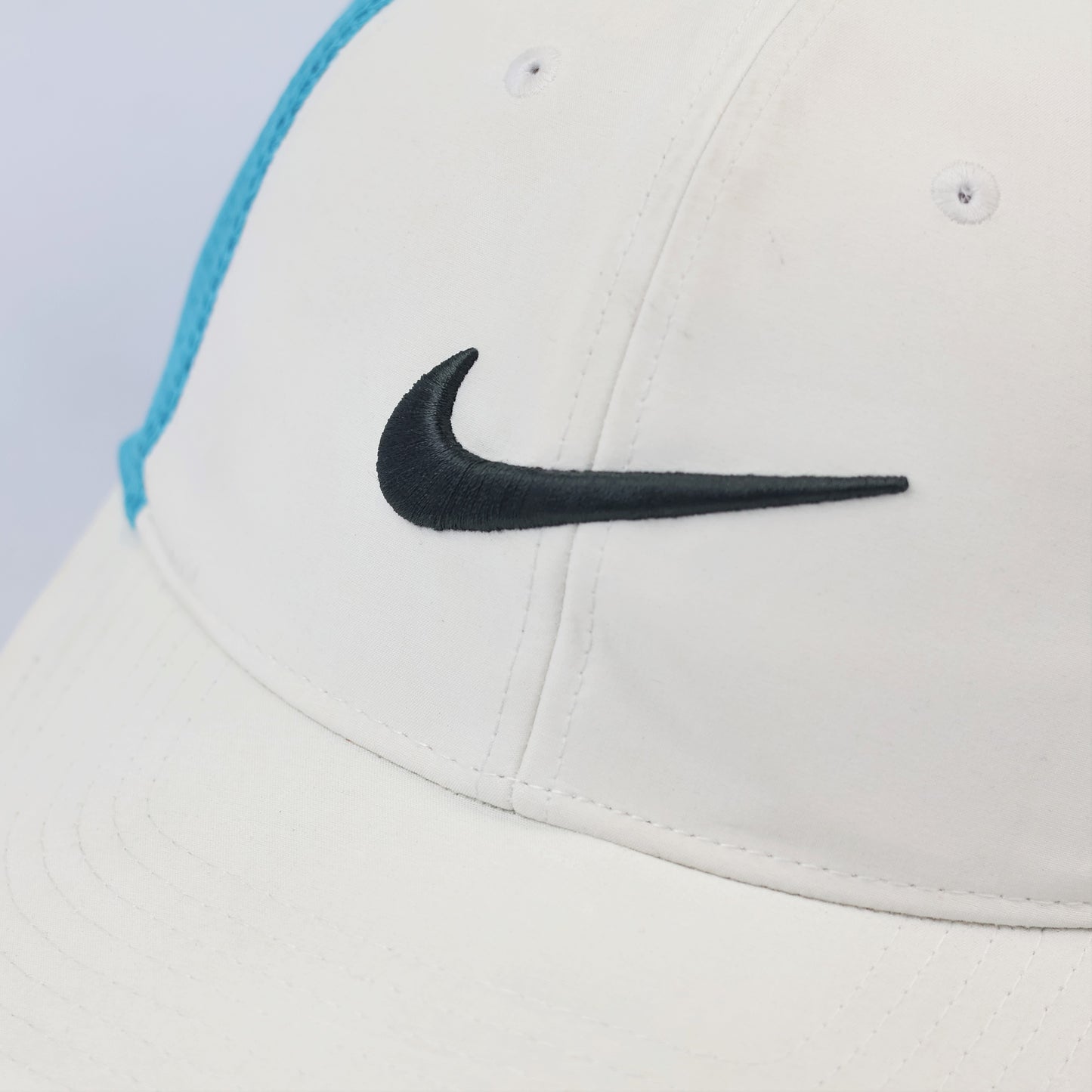 Nike Golf "Championship Athletes" Two-Tone Mesh Thrifted Cap - White & Teal