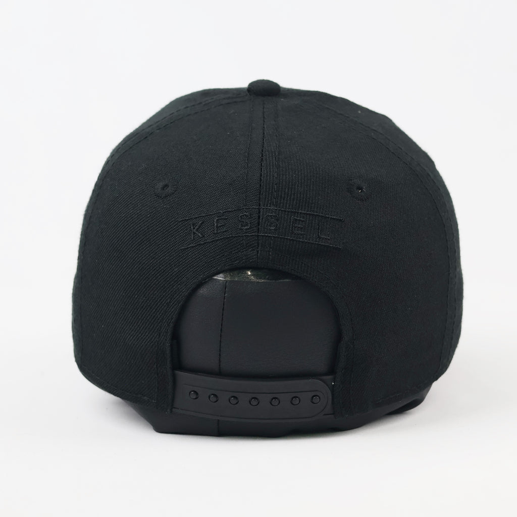Kessel Embroidered Logo Snapback - Black Wool Blend Streetwear Hat