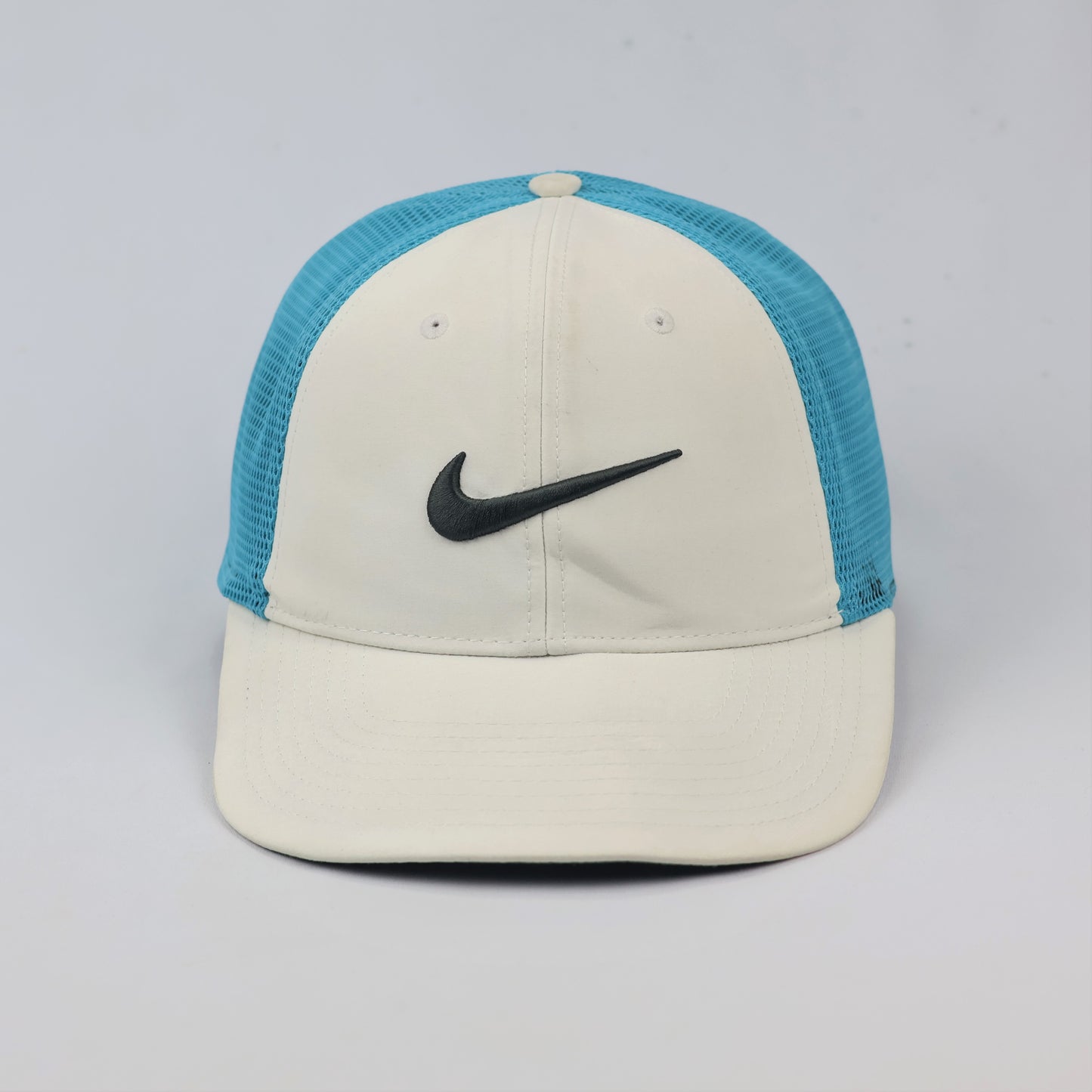Nike Golf "Championship Athletes" Two-Tone Mesh Thrifted Cap - White & Teal