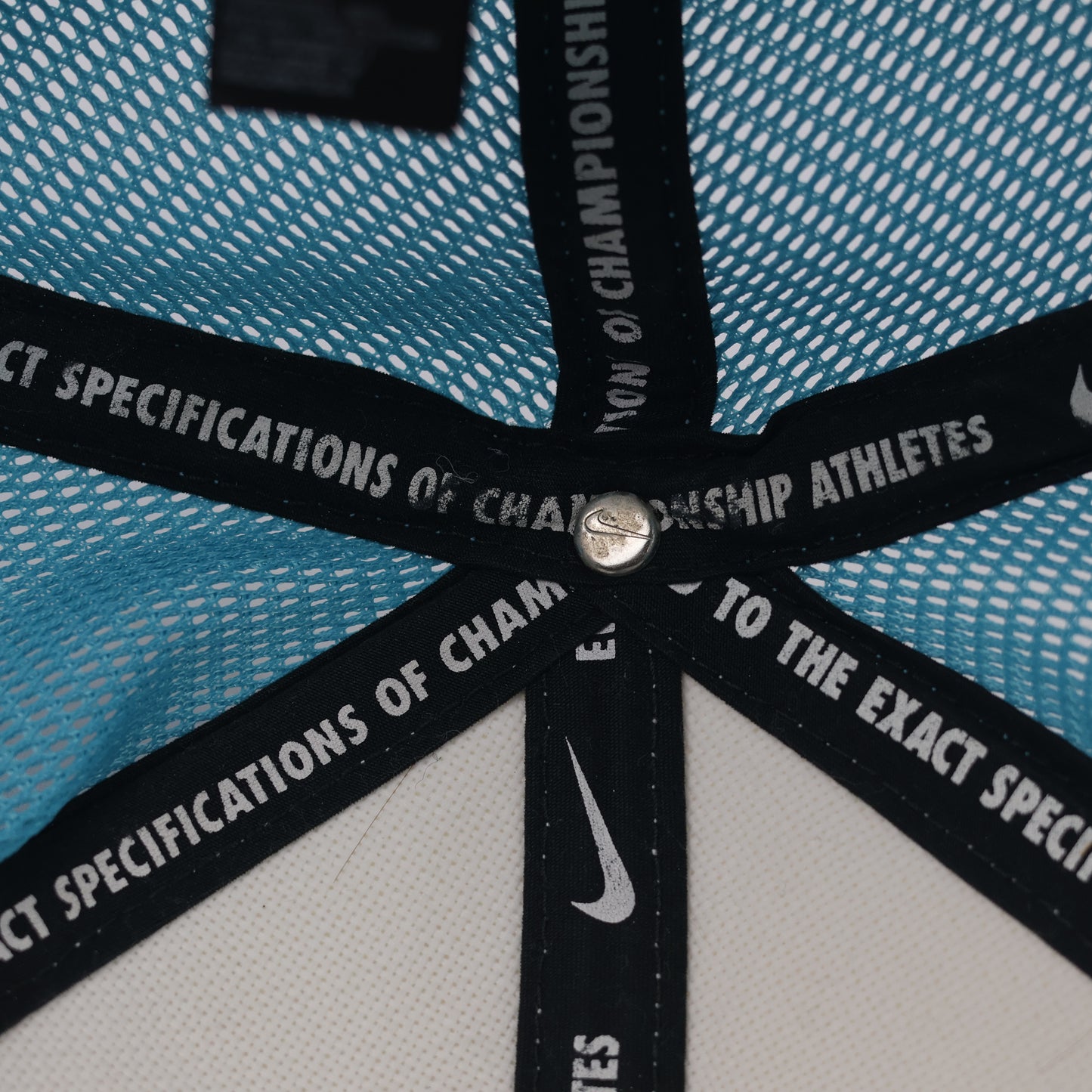Nike Golf "Championship Athletes" Two-Tone Mesh Thrifted Cap - White & Teal