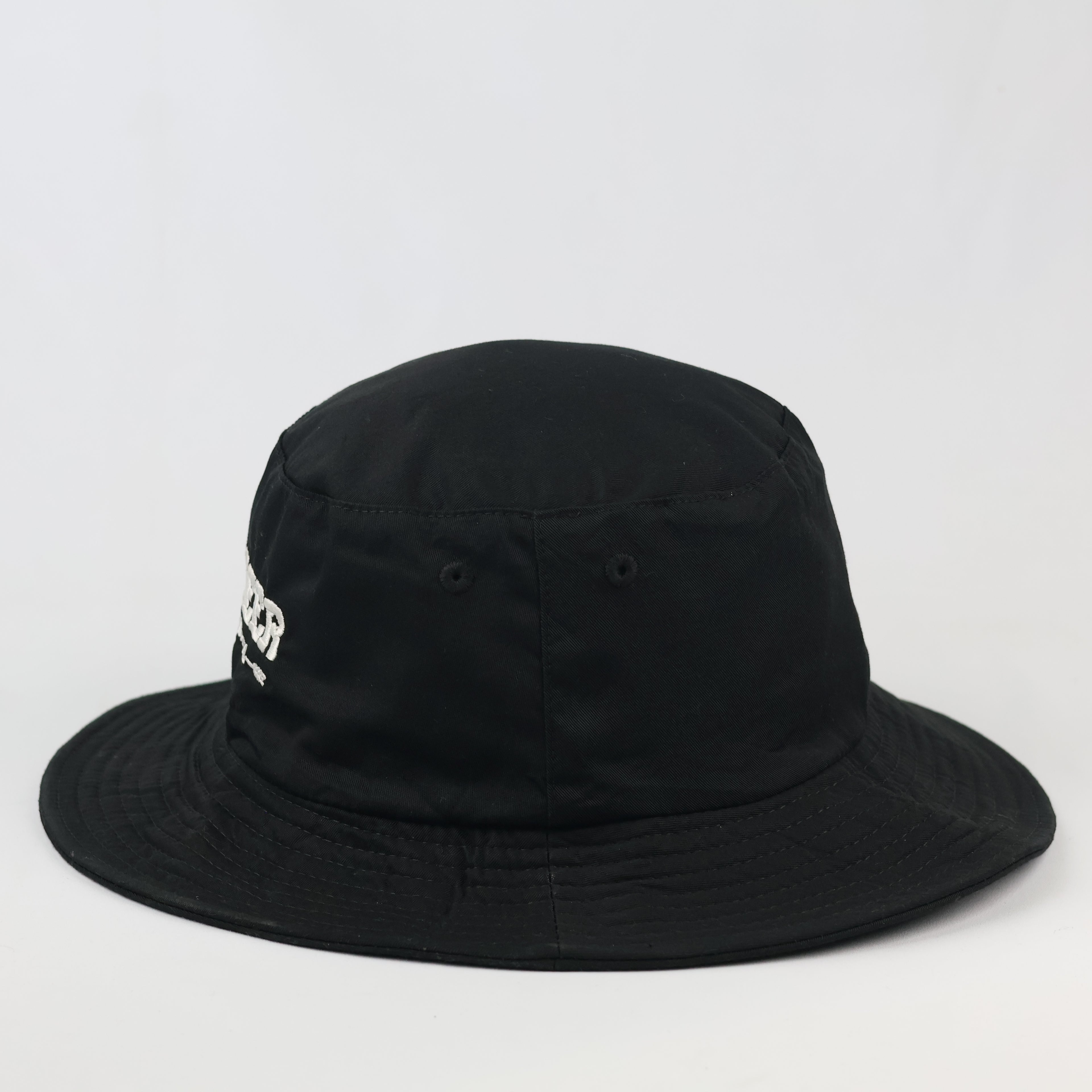 Retro Pioneer Brewing Company Casual Bucket Hat | Thrifted Black Cap 58-59cm