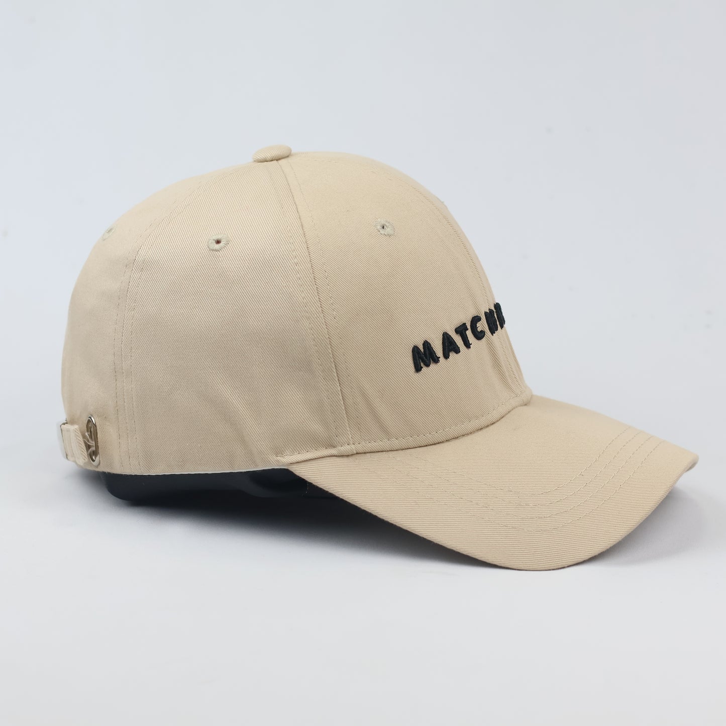 Minimalist Beige "MATCHPOINT" Embroidered Baseball Thrifted Cap - Adjustable
