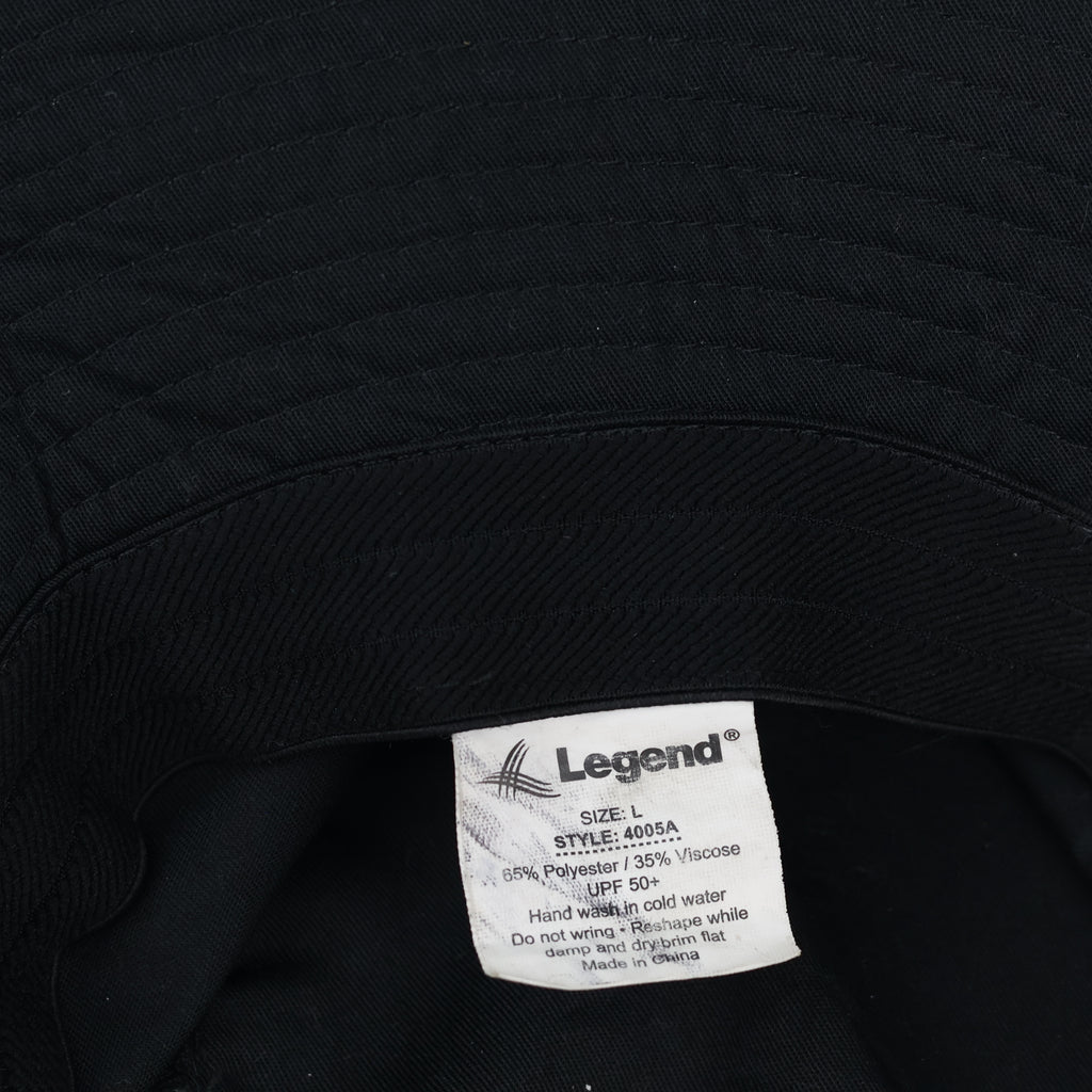 Retro Pioneer Brewing Company Casual Bucket Hat | Thrifted Black Cap 58-59cm