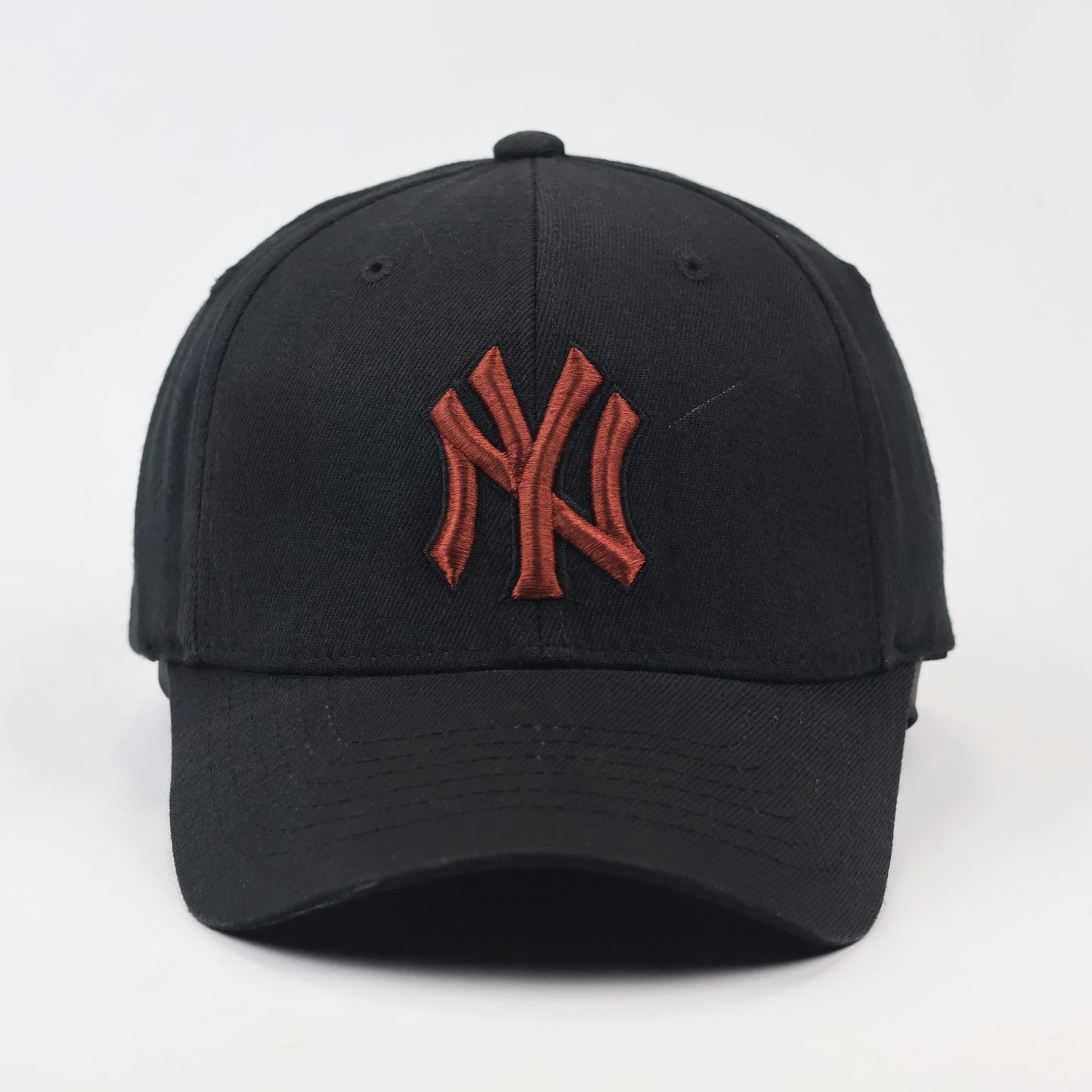 Black NY Yankees Thrifted Cap with Maroon Embroidery - Flexfit Style