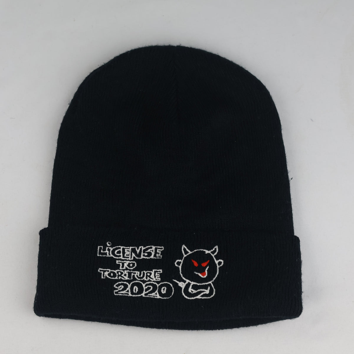 Thrifted Yupoong Black Knit Cuff Beanie (Adult Size)
