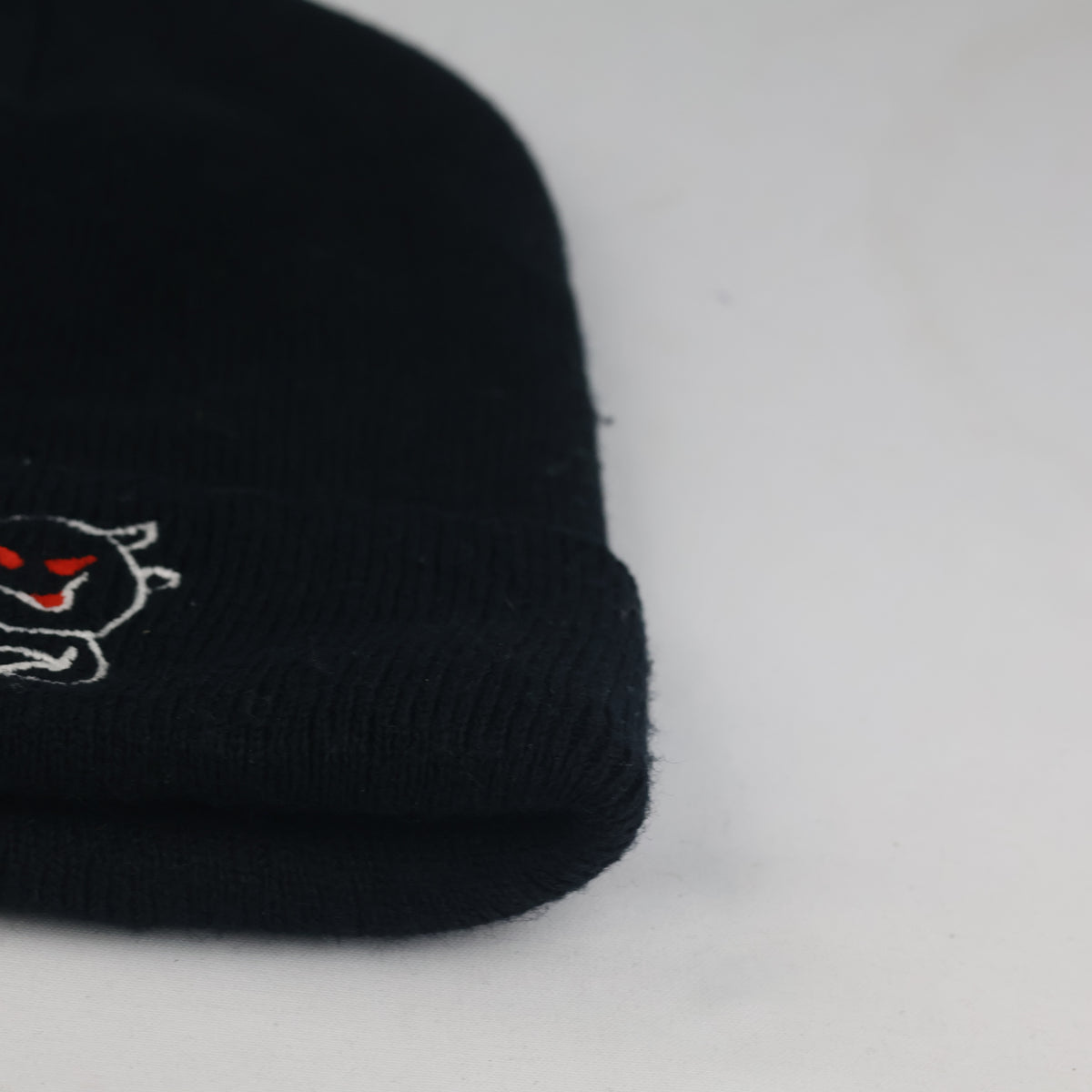 Thrifted Yupoong Black Knit Cuff Beanie (Adult Size)