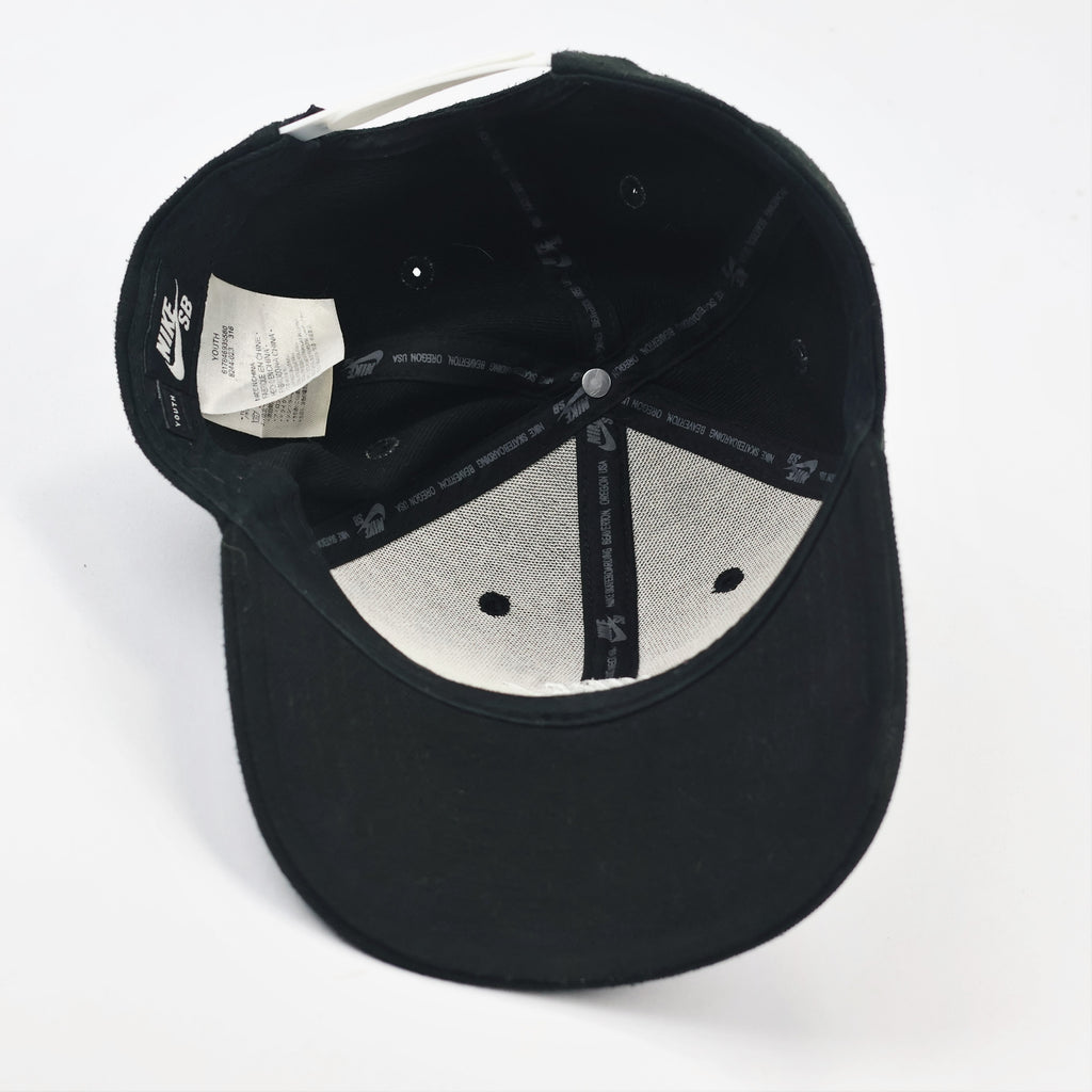 Nike SB Youth Black Thrifted Snapback Cap - Classic Embroidered Hat