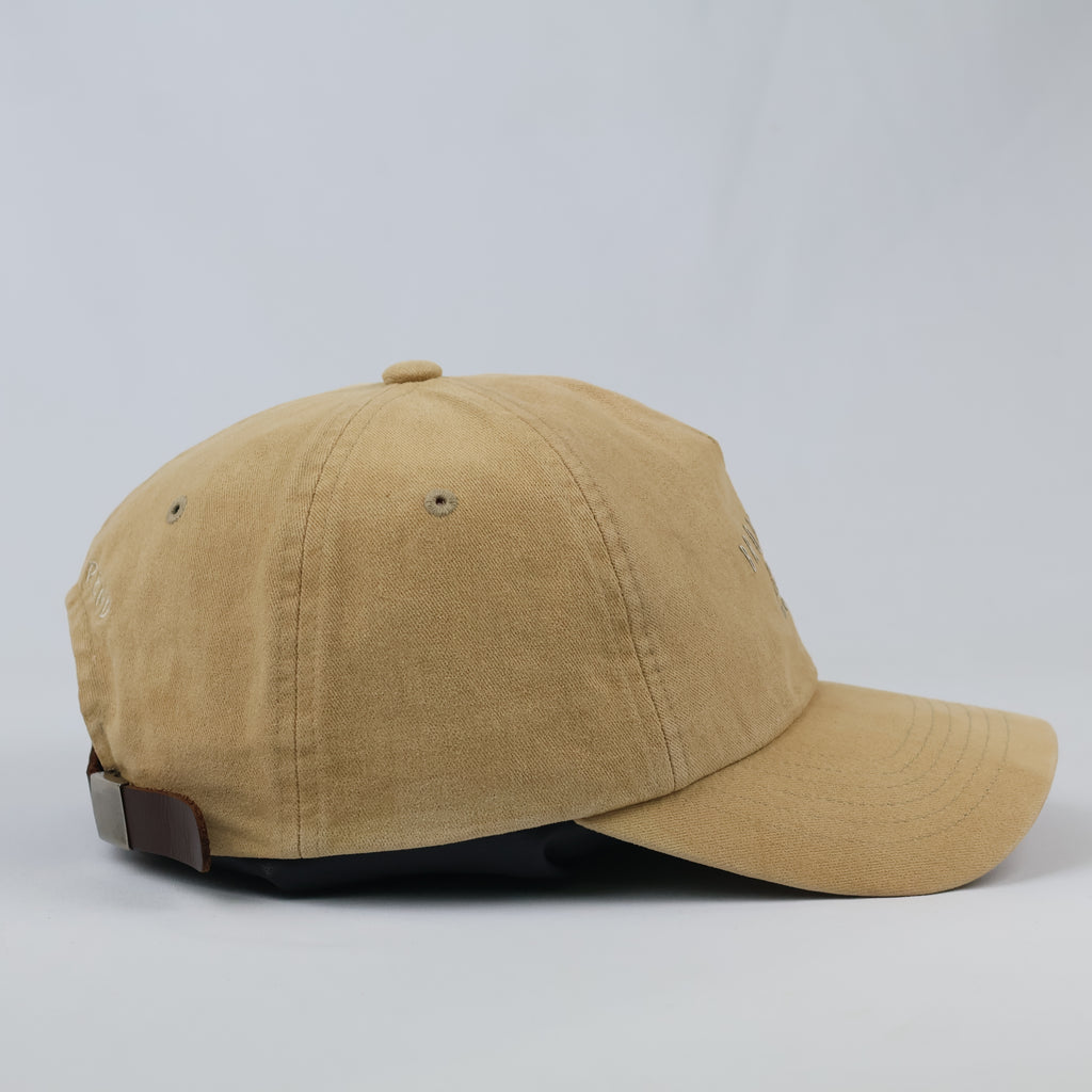 Brookside NY Beige Embroidered Cap | Thrifted Minimalist Skate Hat 57-59cm