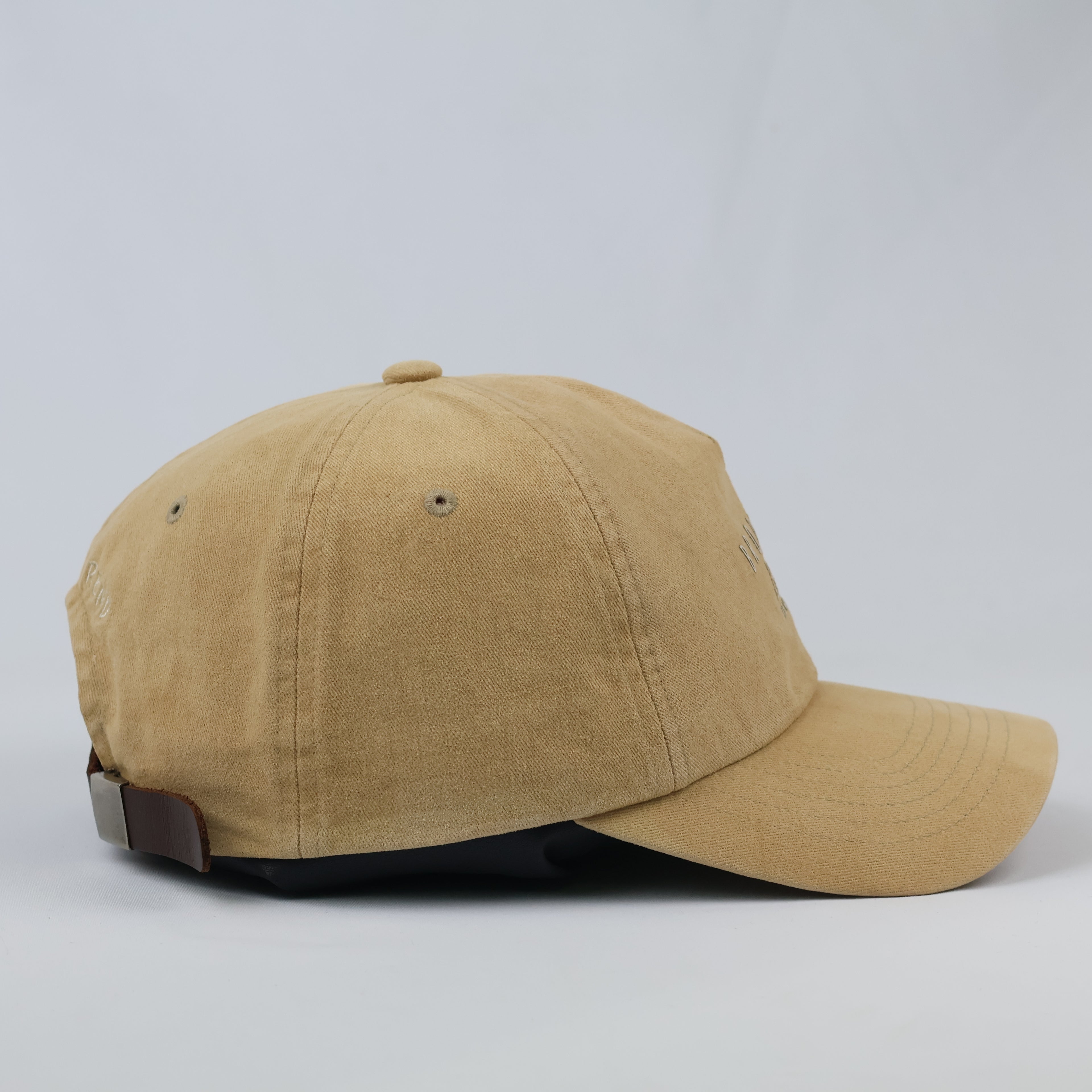 Brookside NY Beige Embroidered Cap | Thrifted Minimalist Skate Hat 57-59cm