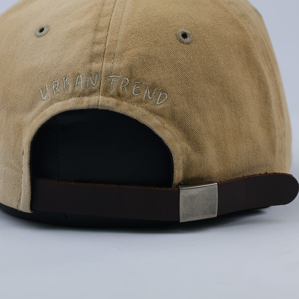 Brookside NY Beige Embroidered Cap | Thrifted Minimalist Skate Hat 57-59cm